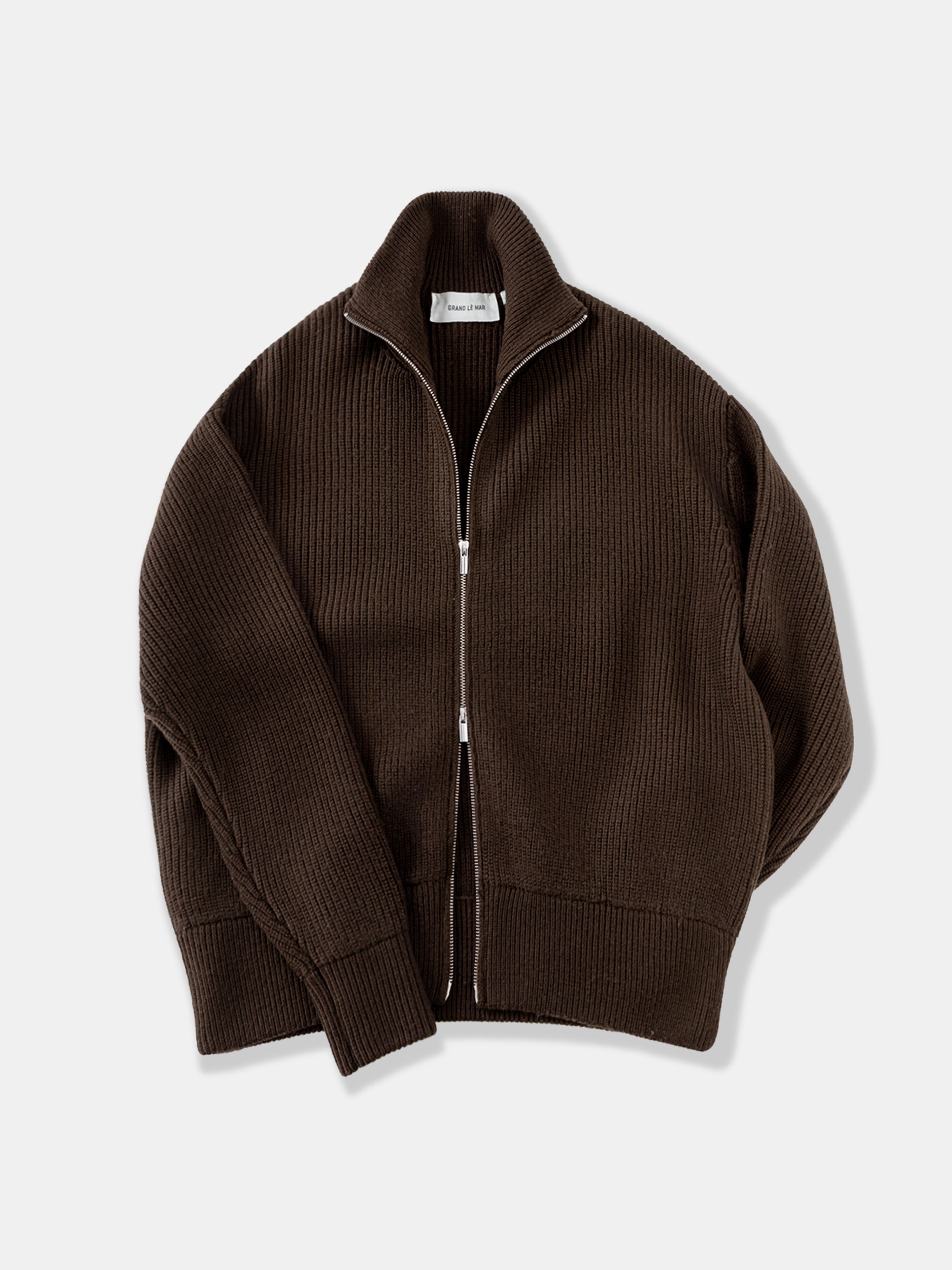 Brown Wool Full Zip