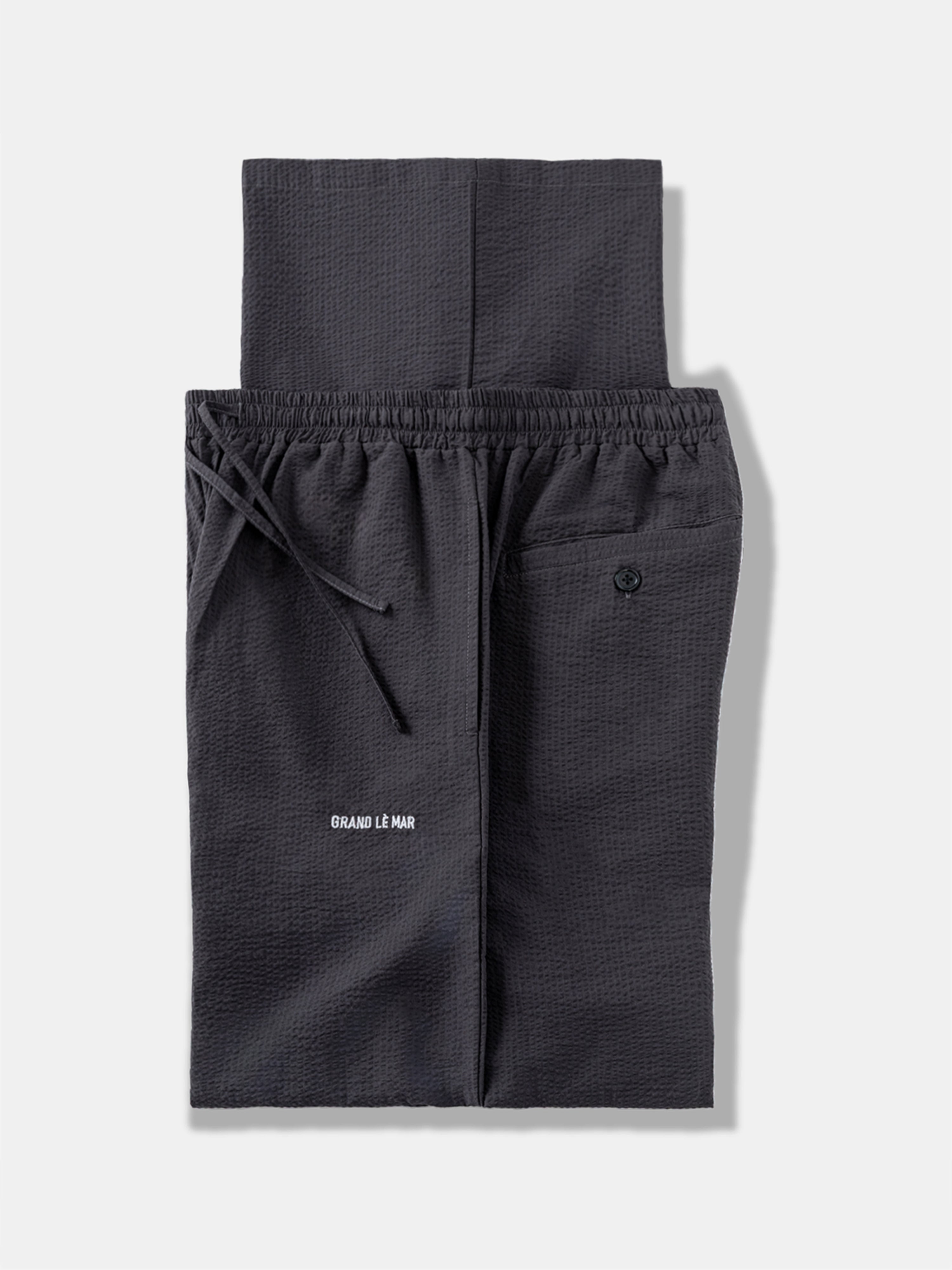 Dark Grey Seersucker Cotton Set
