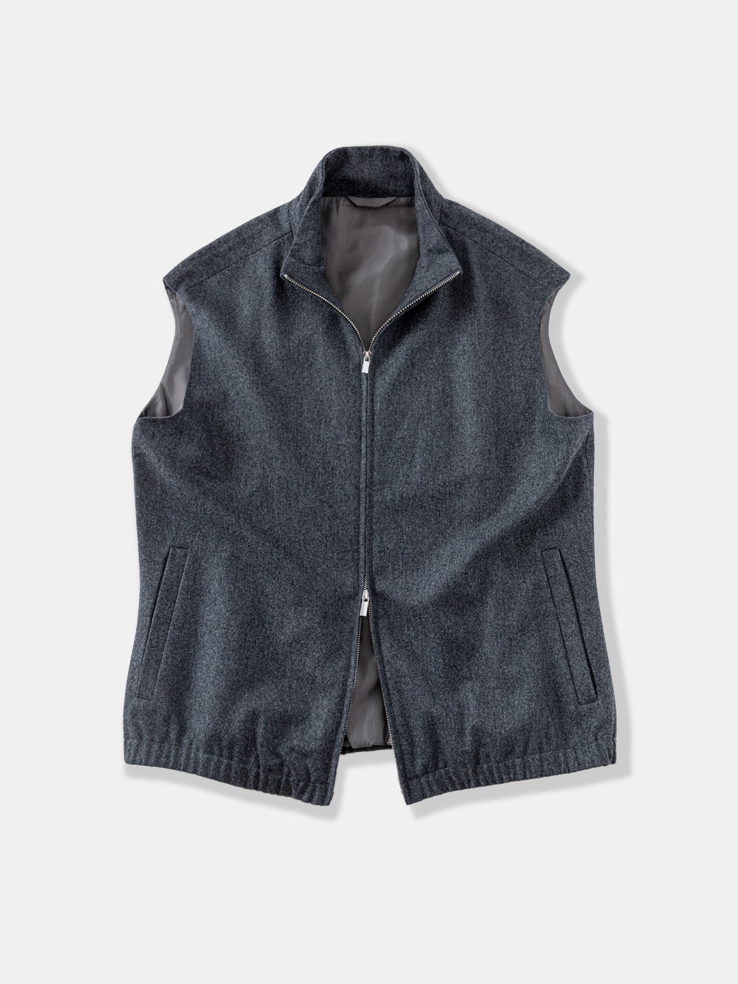 Mid Grey Flannel Vest - Grand Le Mar