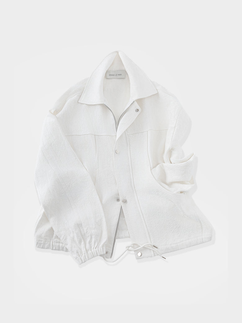 Ivory Stonewashed Linen Traveler Jacket