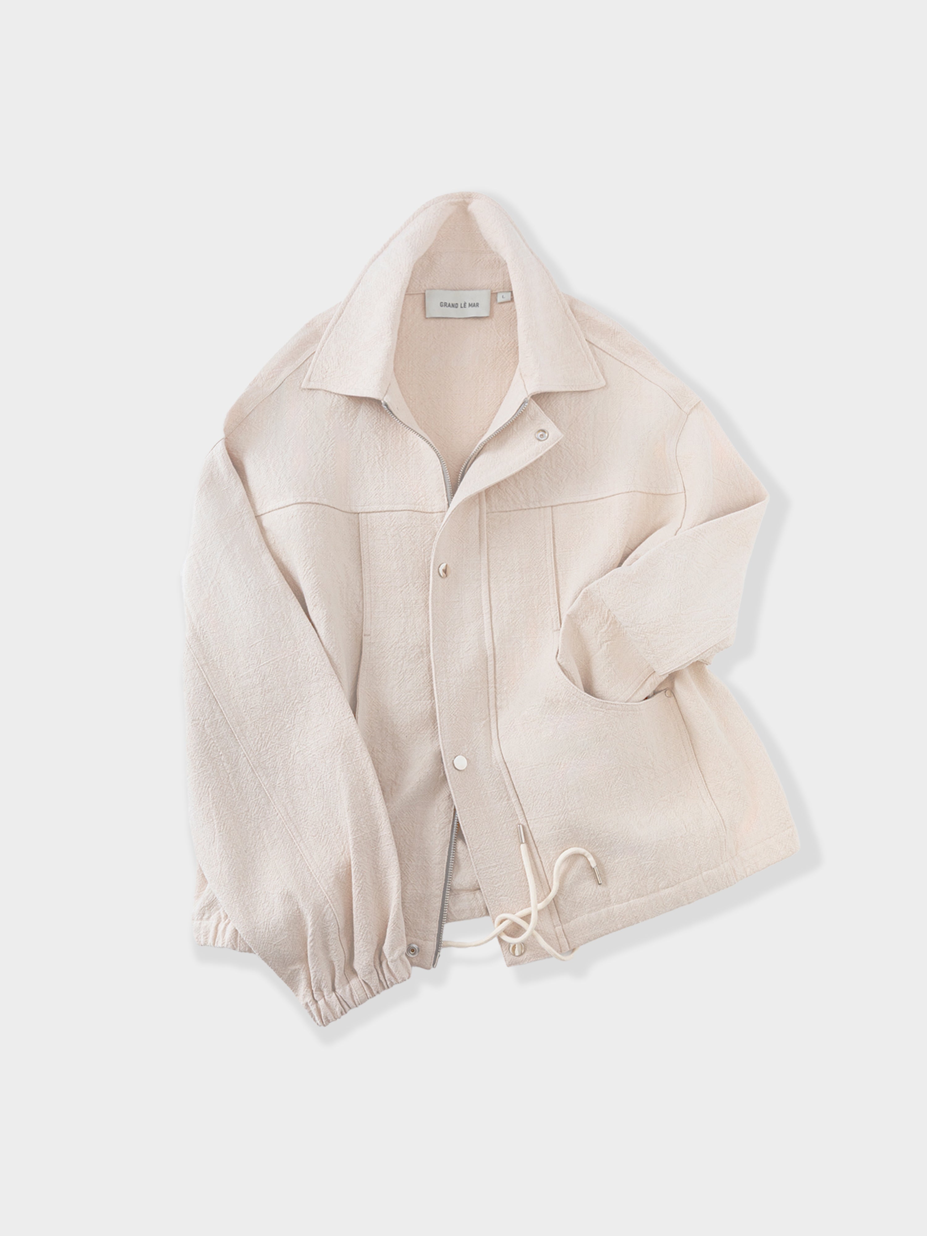 Cream Stonewashed Linen Traveler Jacket