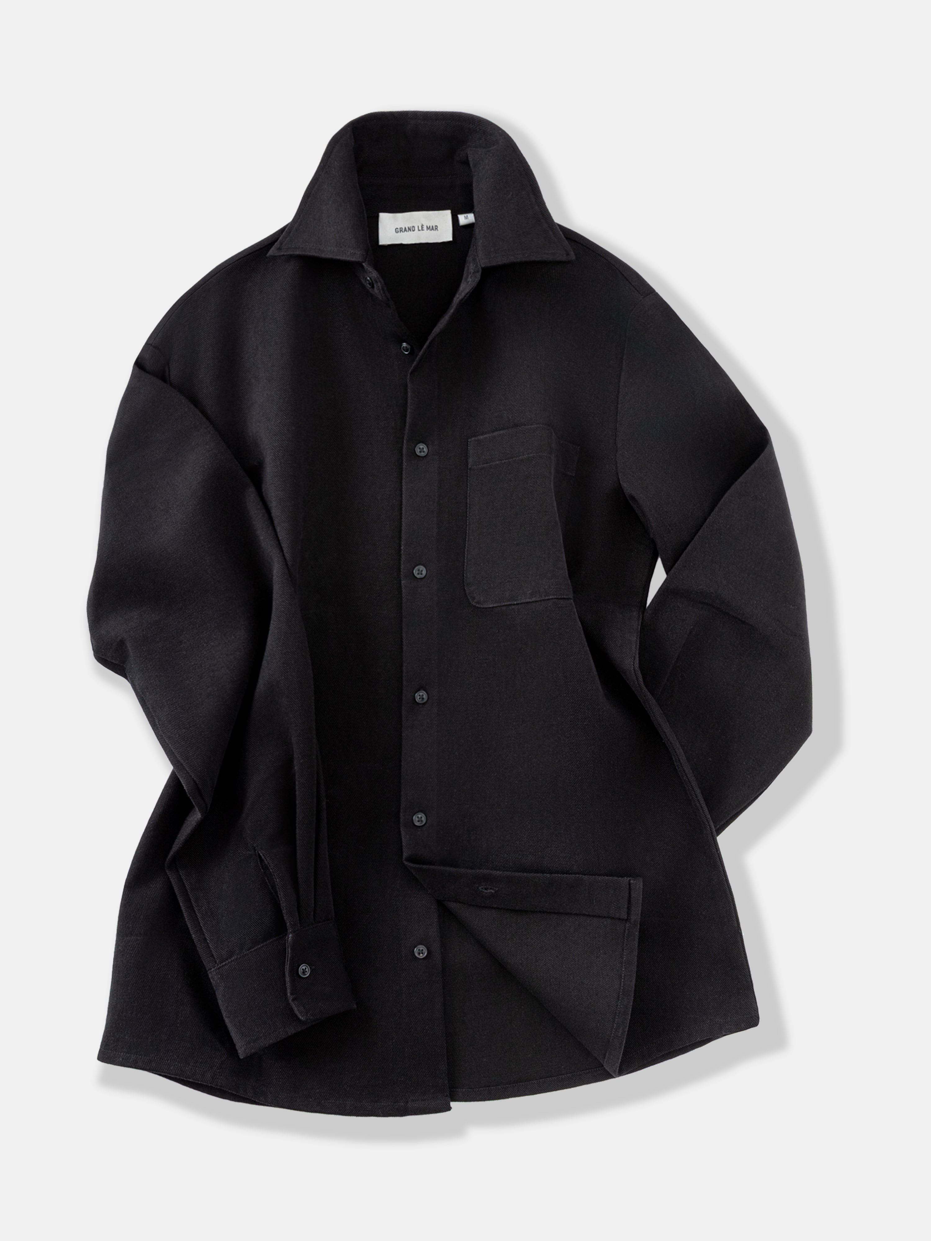 Black Brushed Cotton Shirt