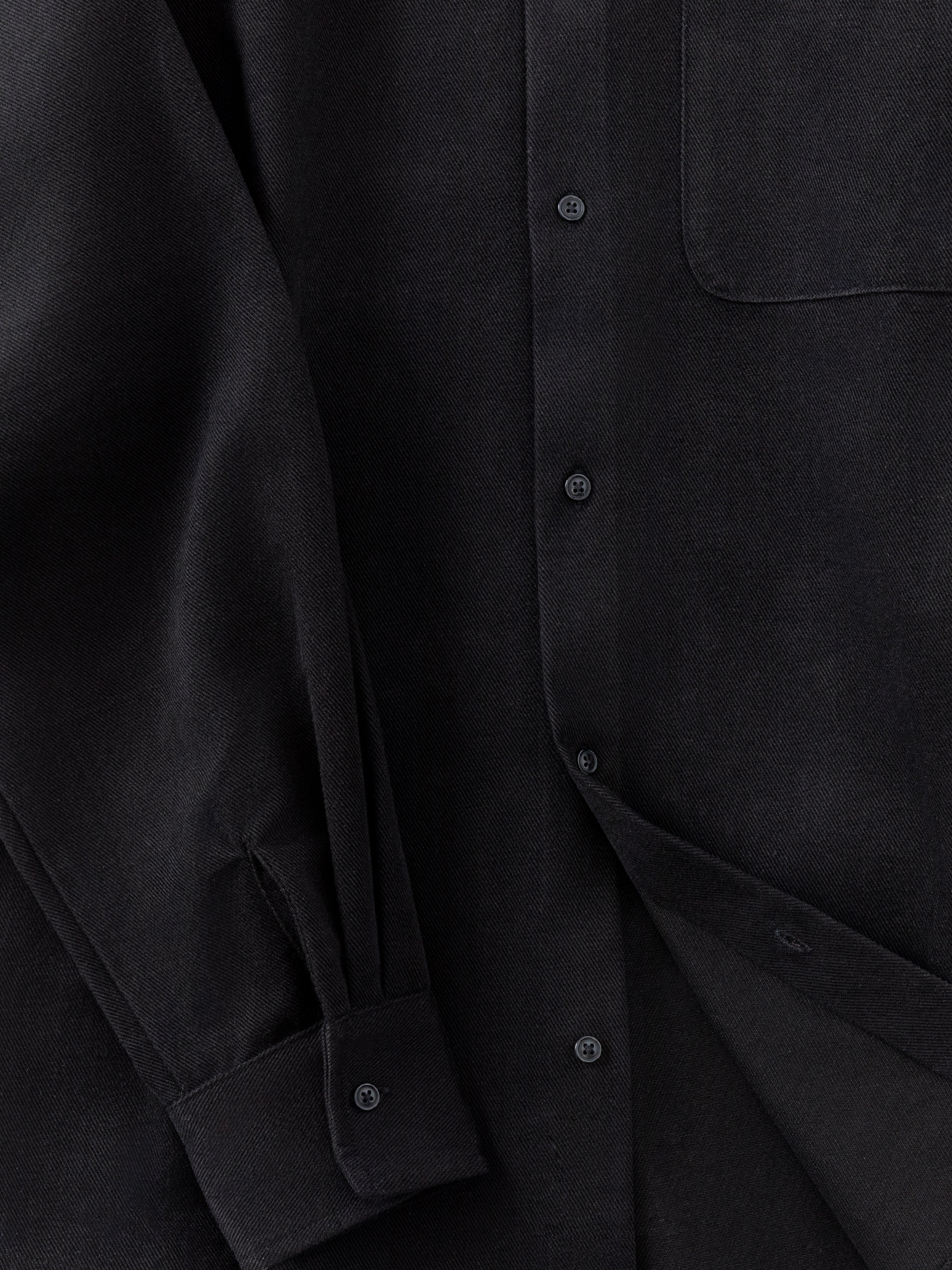 Black Brushed Cotton Shirt
