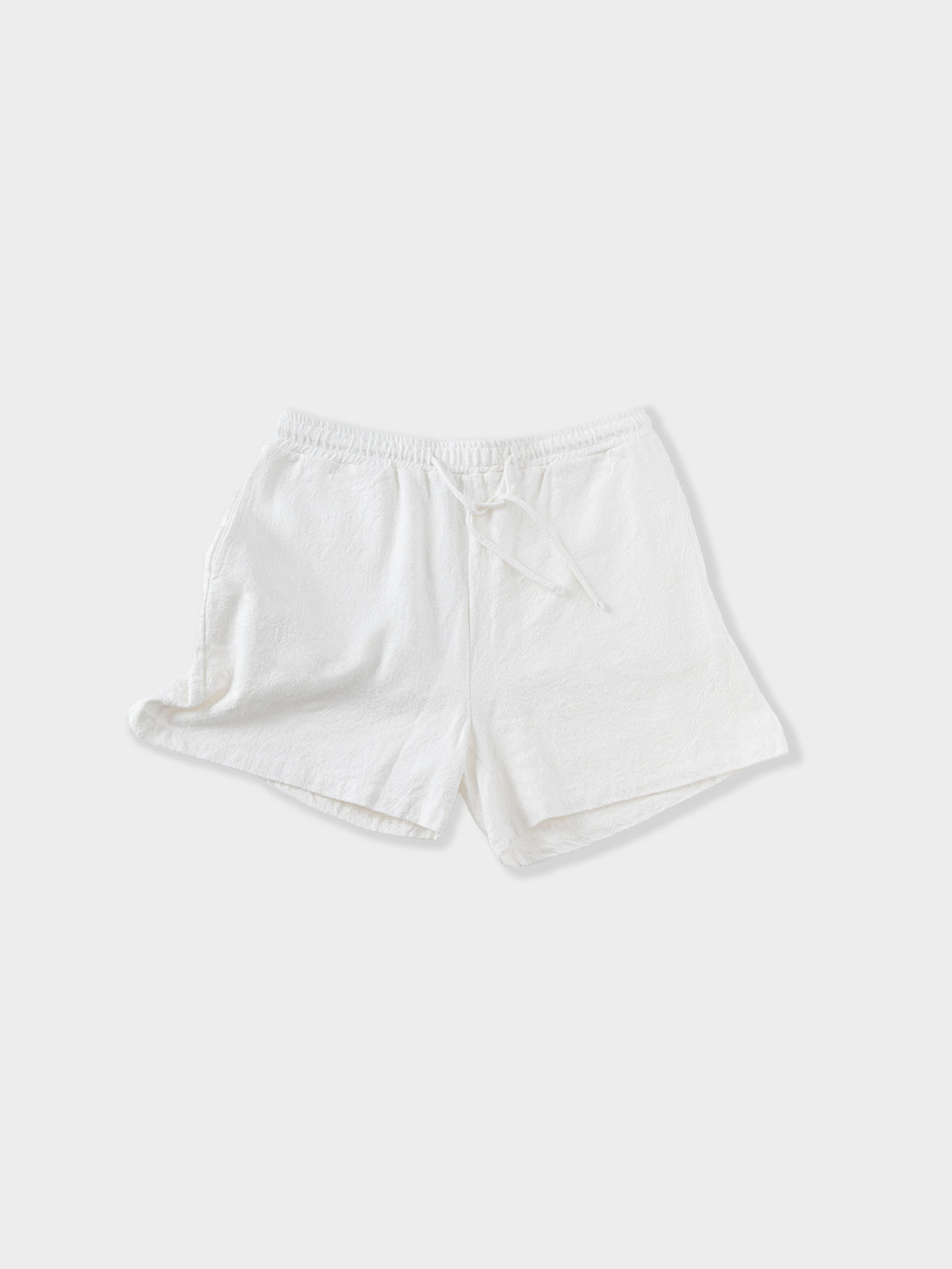 Ivory Stonewashed Linen Sweatshorts