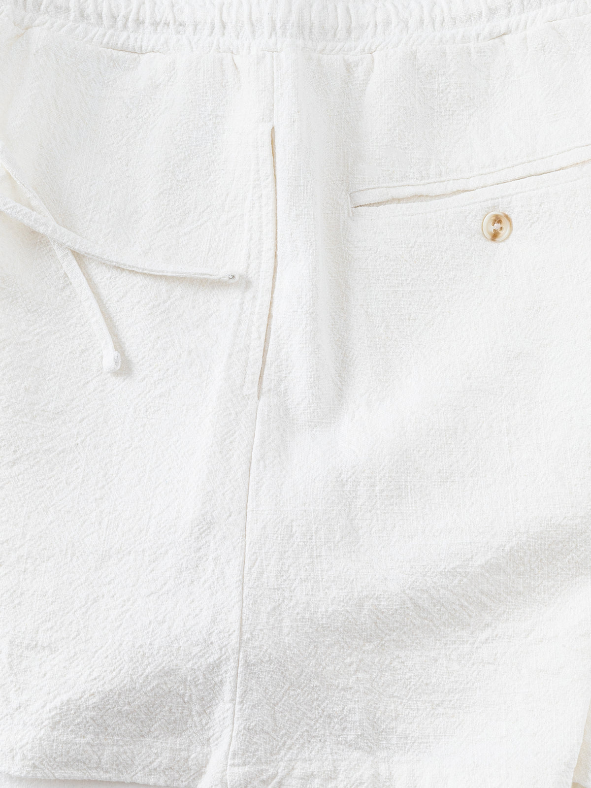 Ivory Stonewashed Linen Sweatshorts