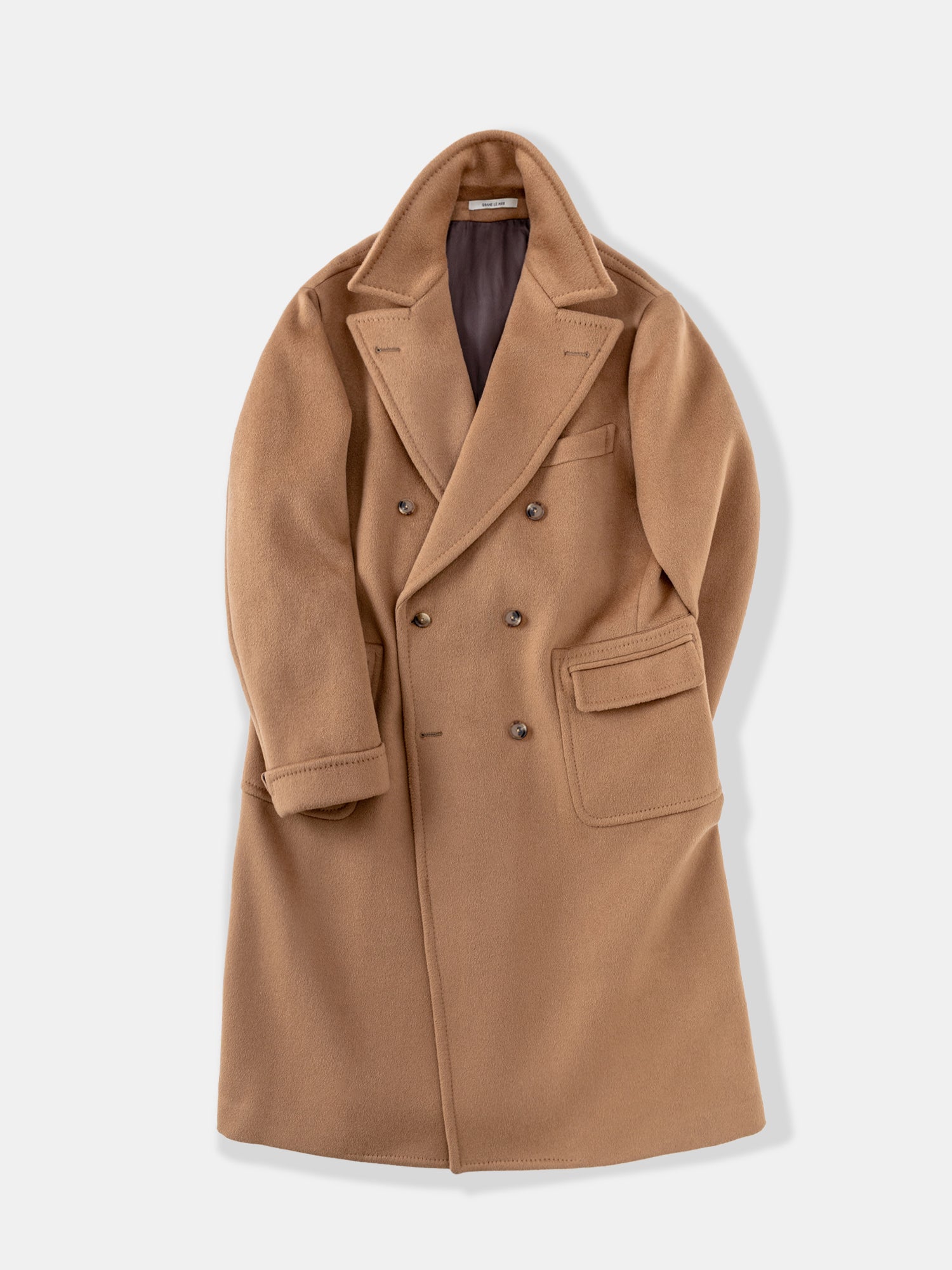Camel Wool Cashmere Polo Coat