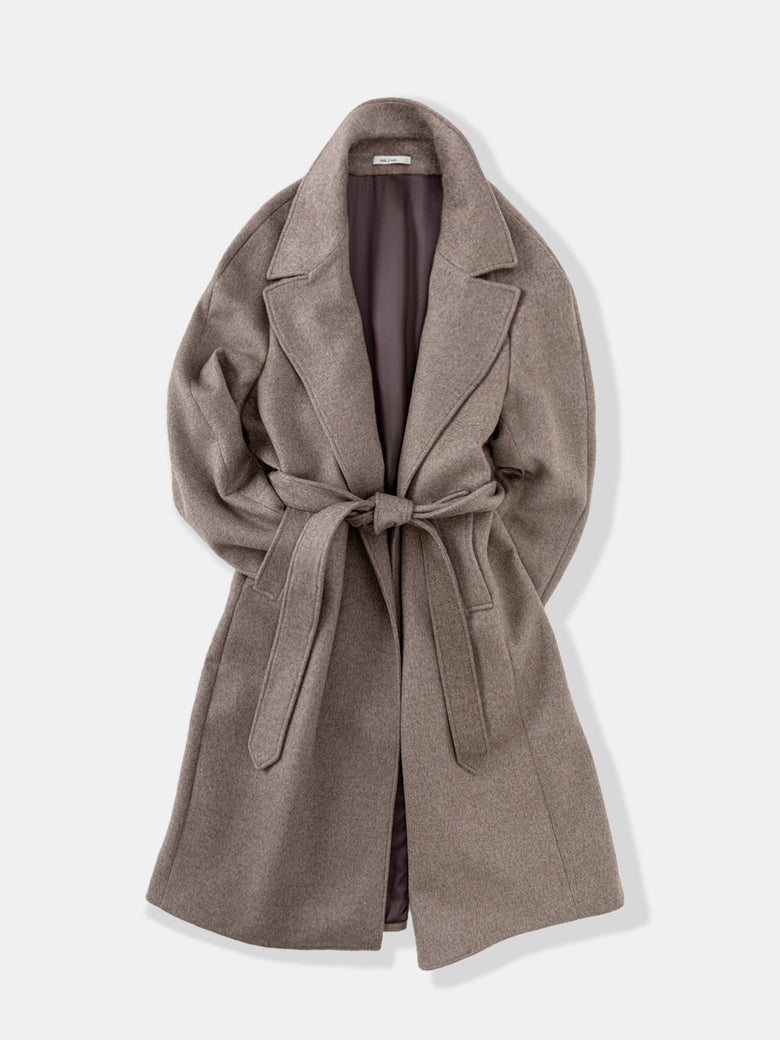 Taupe Yak Raglan Coat (DB) - Grand Le Mar