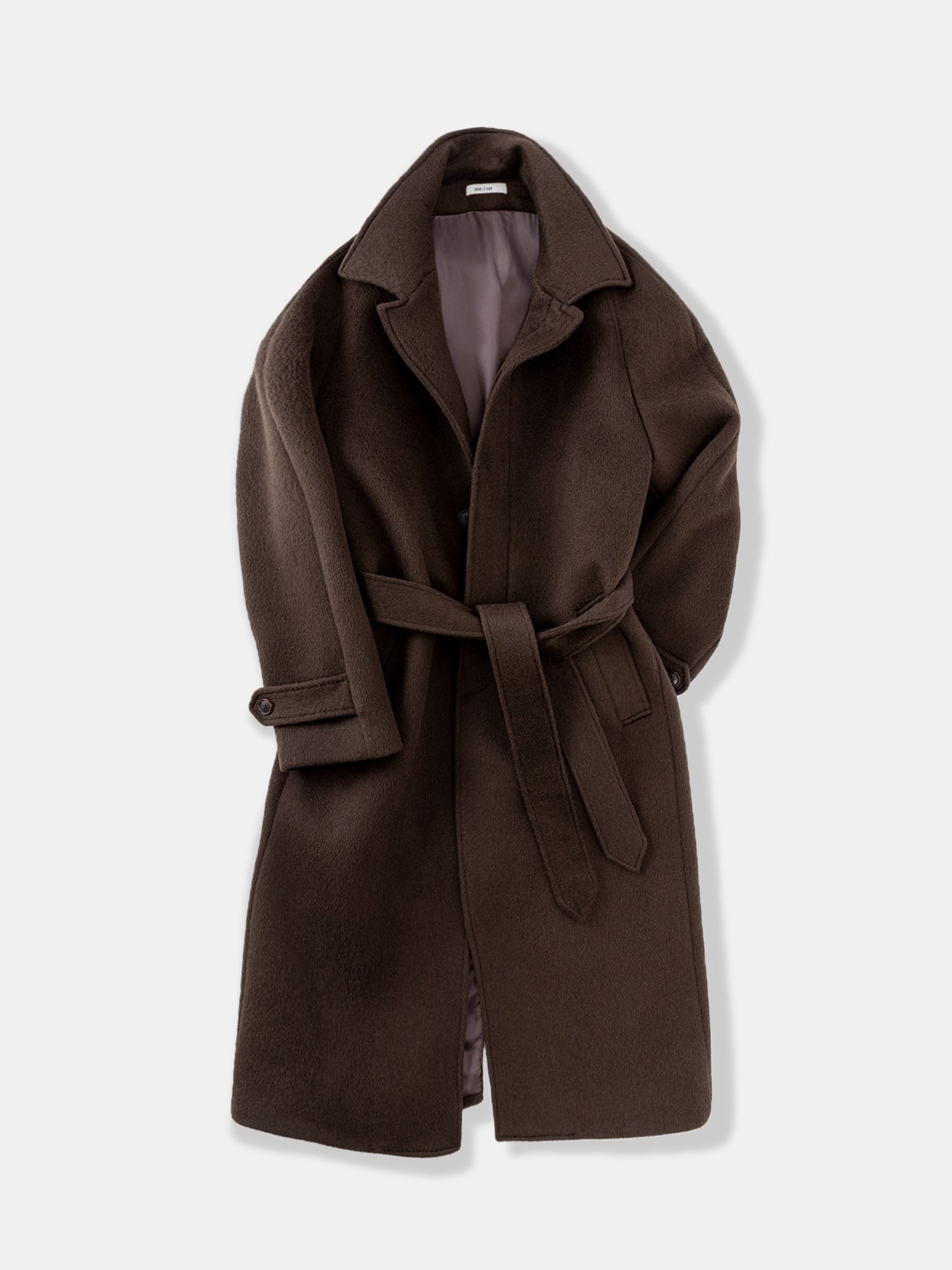 Coffee Wool Alpacka Raglan Coat - Grand Le Mar