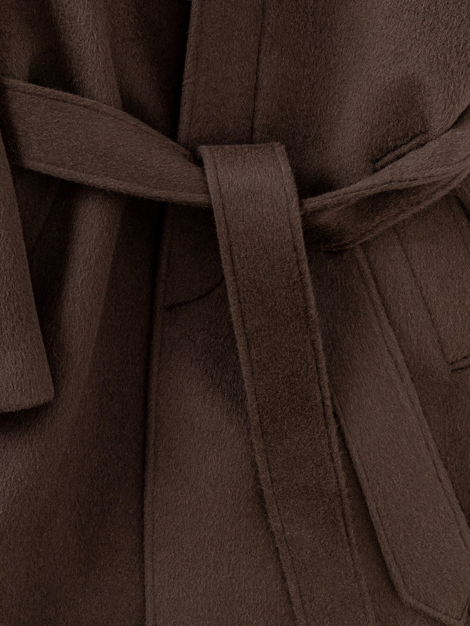 Coffee Wool Alpacka Raglan Coat - Grand Le Mar