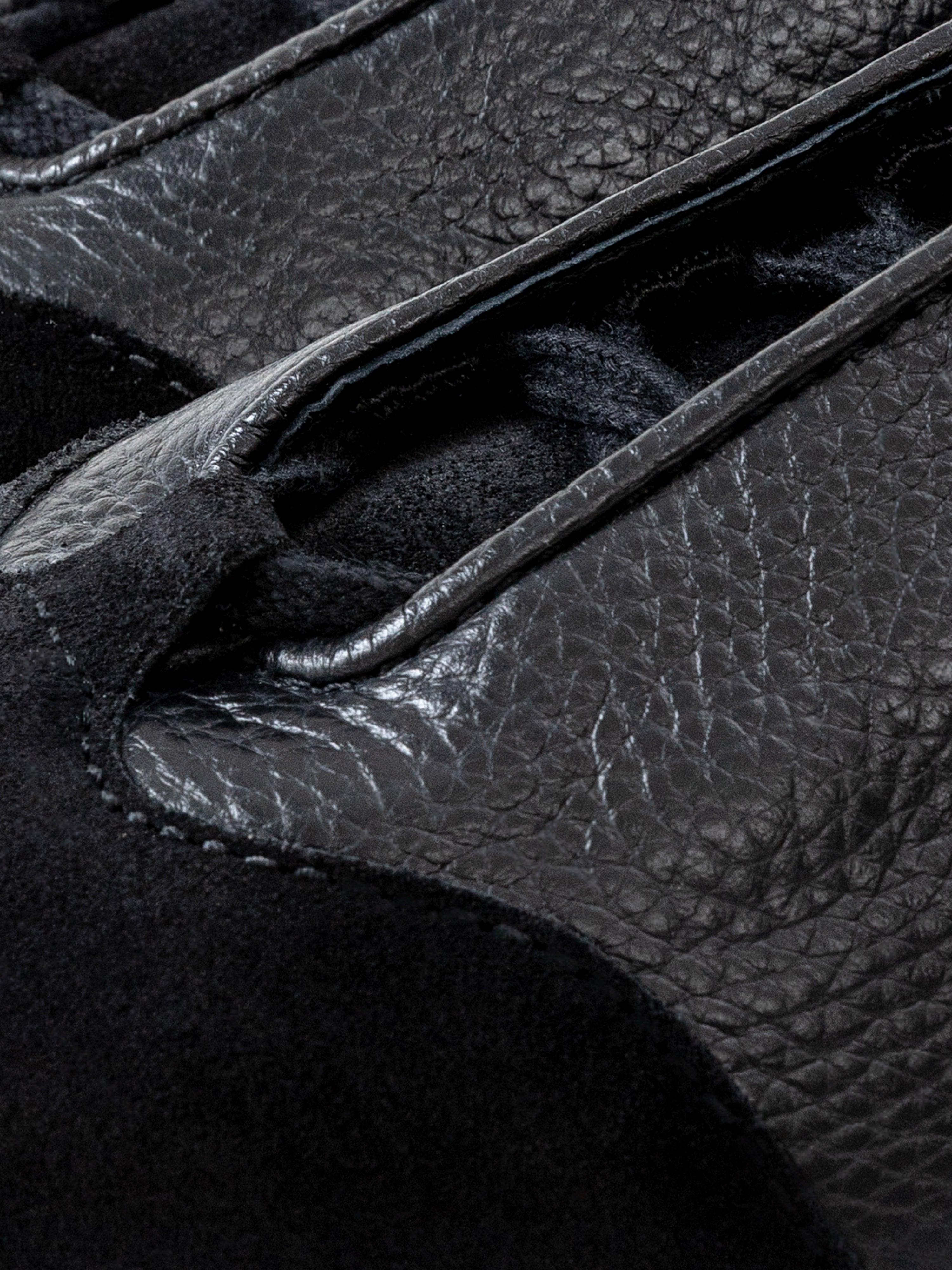 Black Leather & Suede Trainers