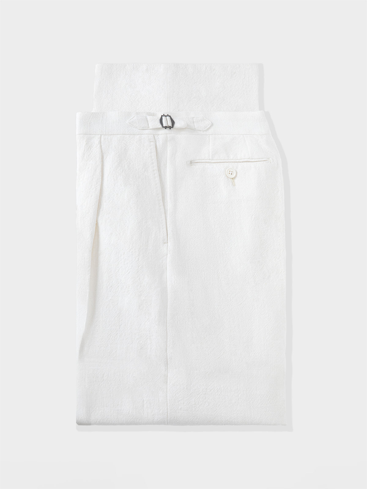 Ivory Stonewashed Linen Trousers (Extra Wide Fit)