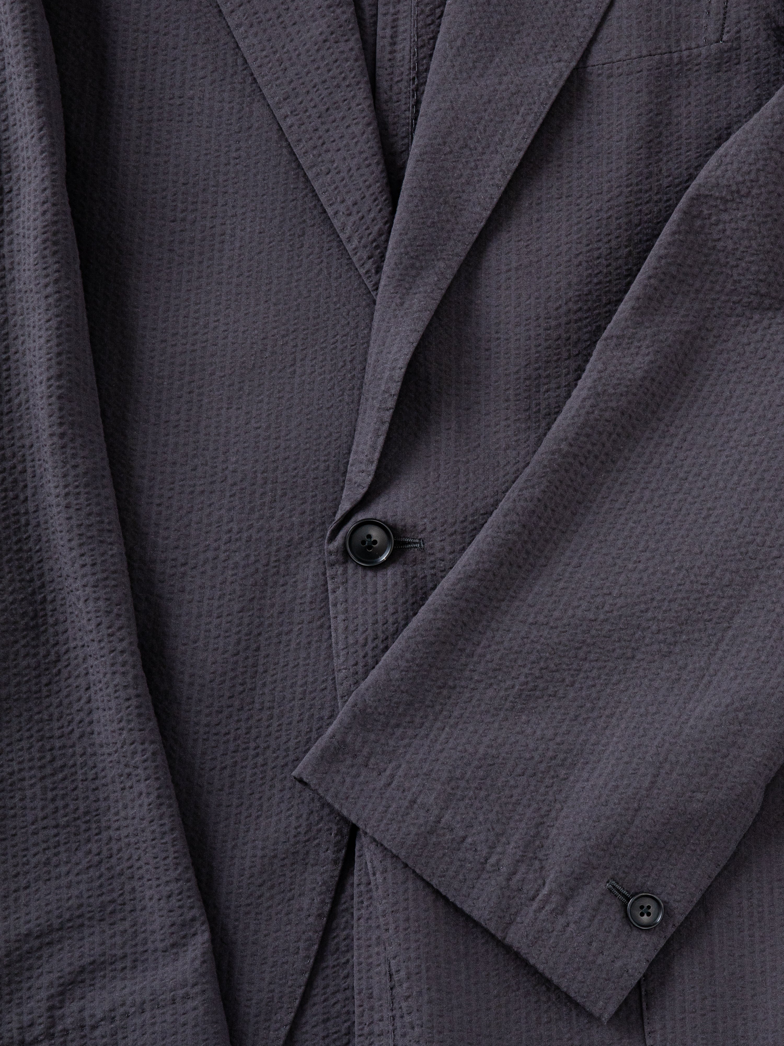 Dark Grey Seersucker Suit (Casual Fit)
