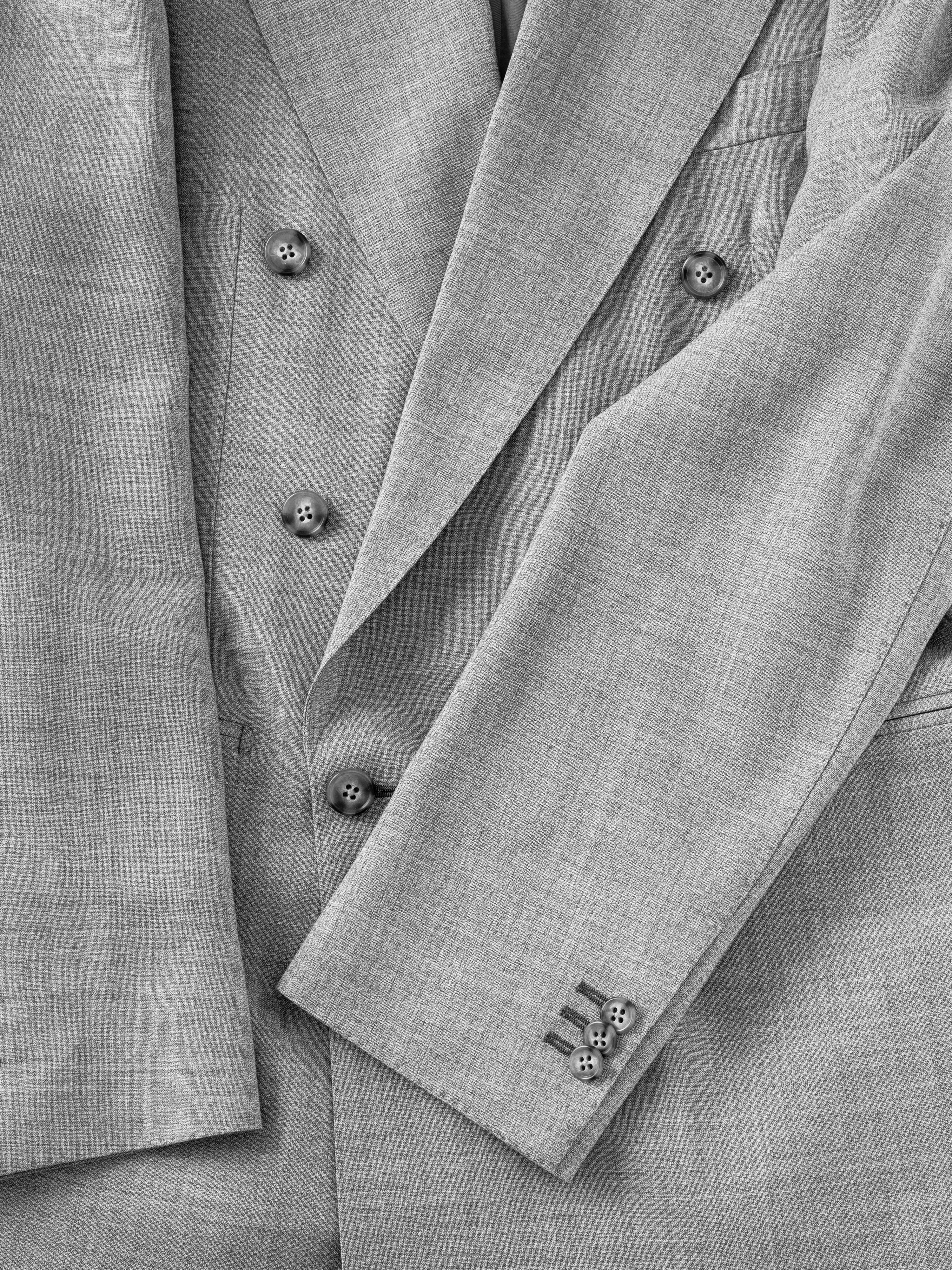 Light Grey High Twist Wool Suit (DB)