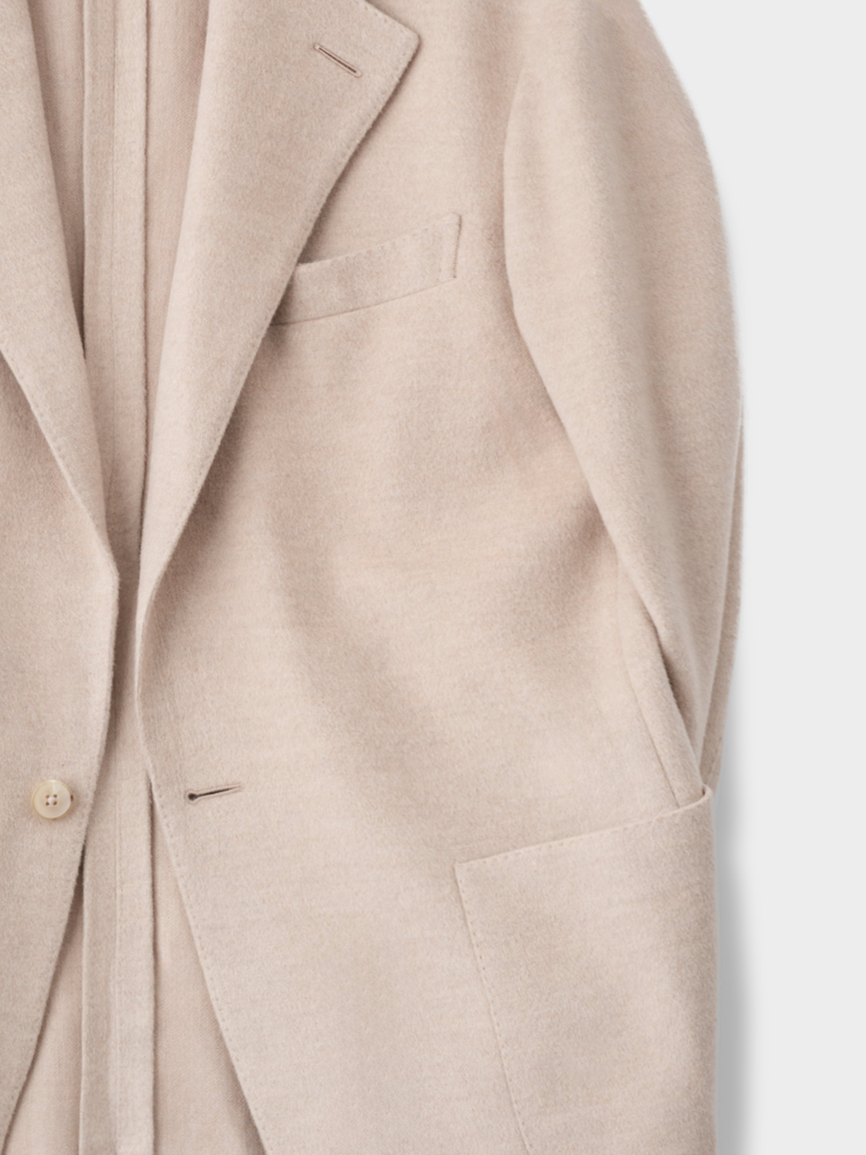 Cream Wool Cashmere Silk Suit (Casual Fit)