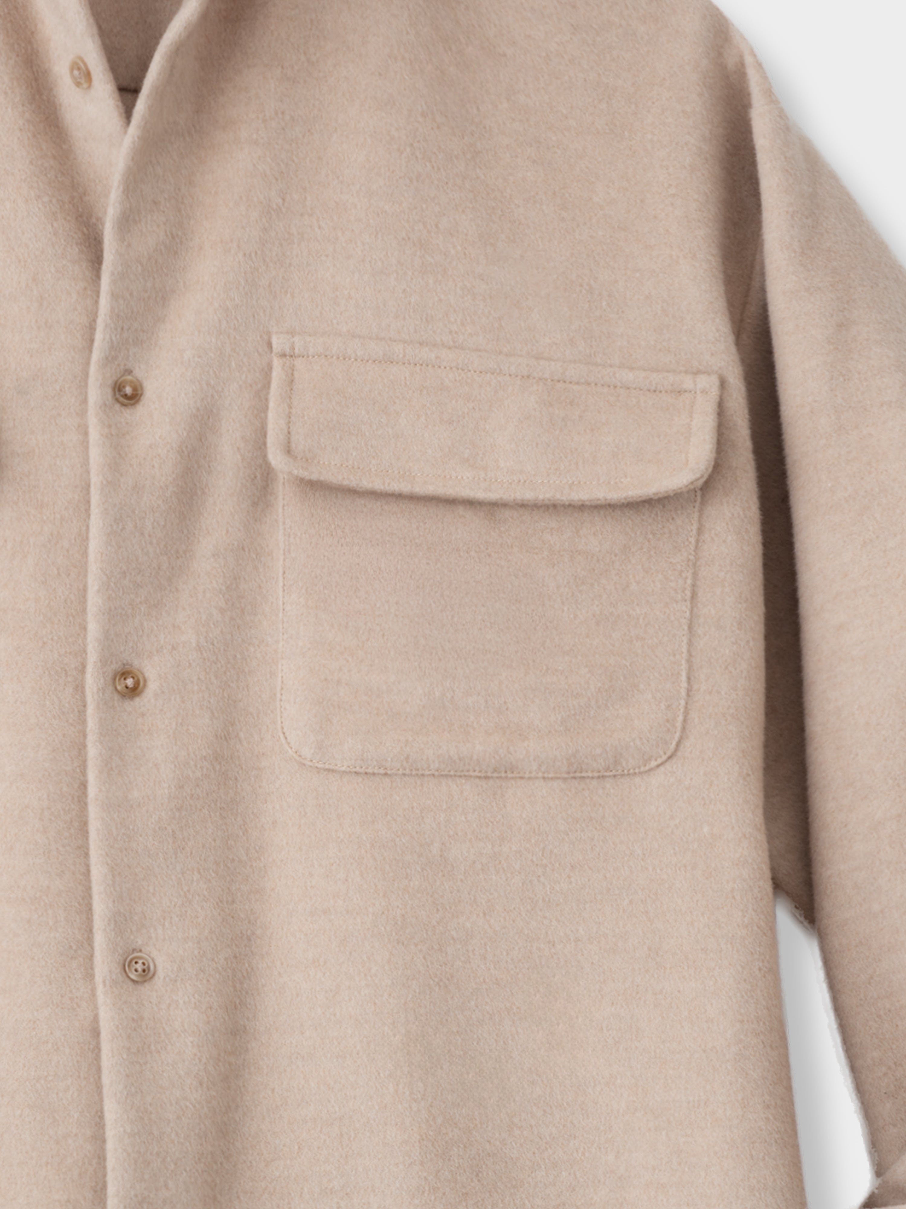 Cream Wool Cashmere Silk Shirt