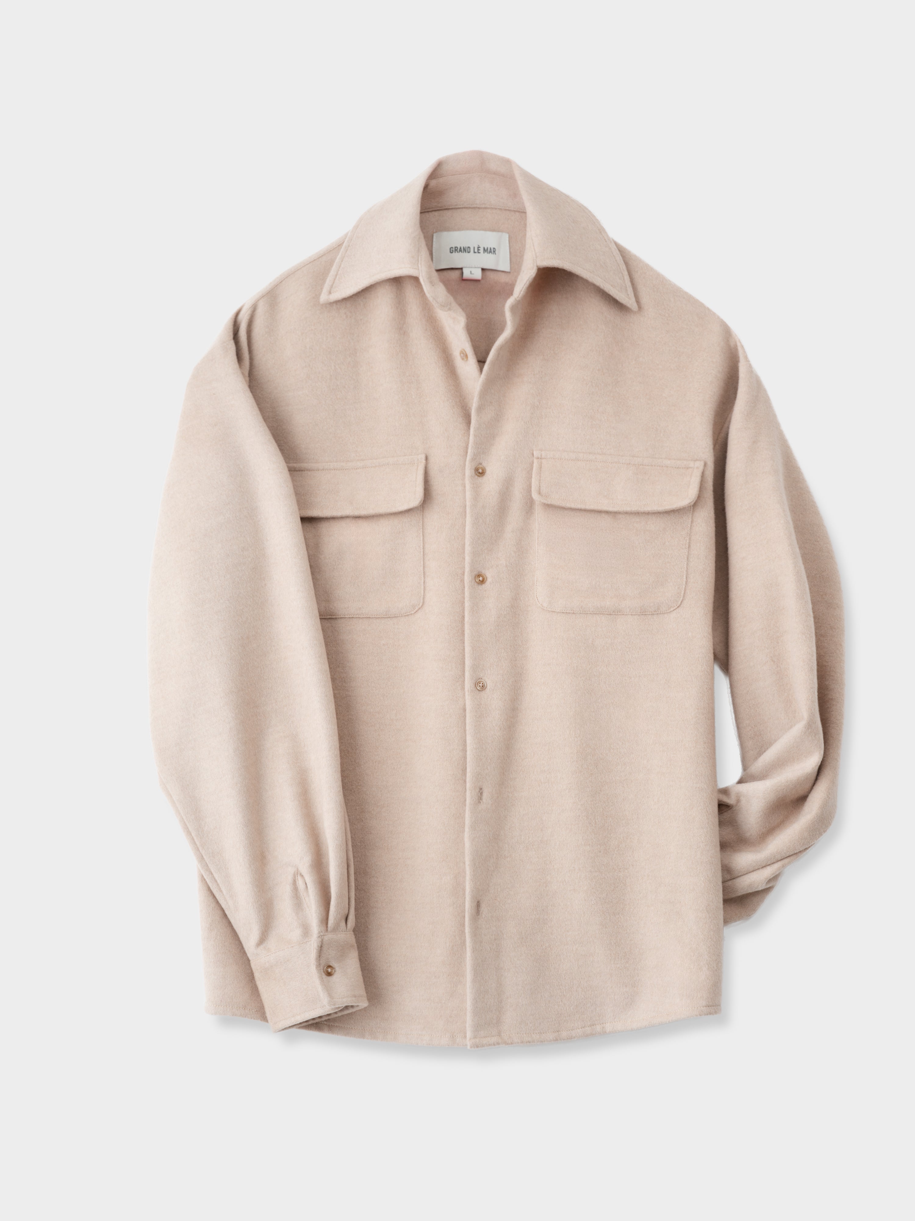 Cream Wool Cashmere Silk Shirt