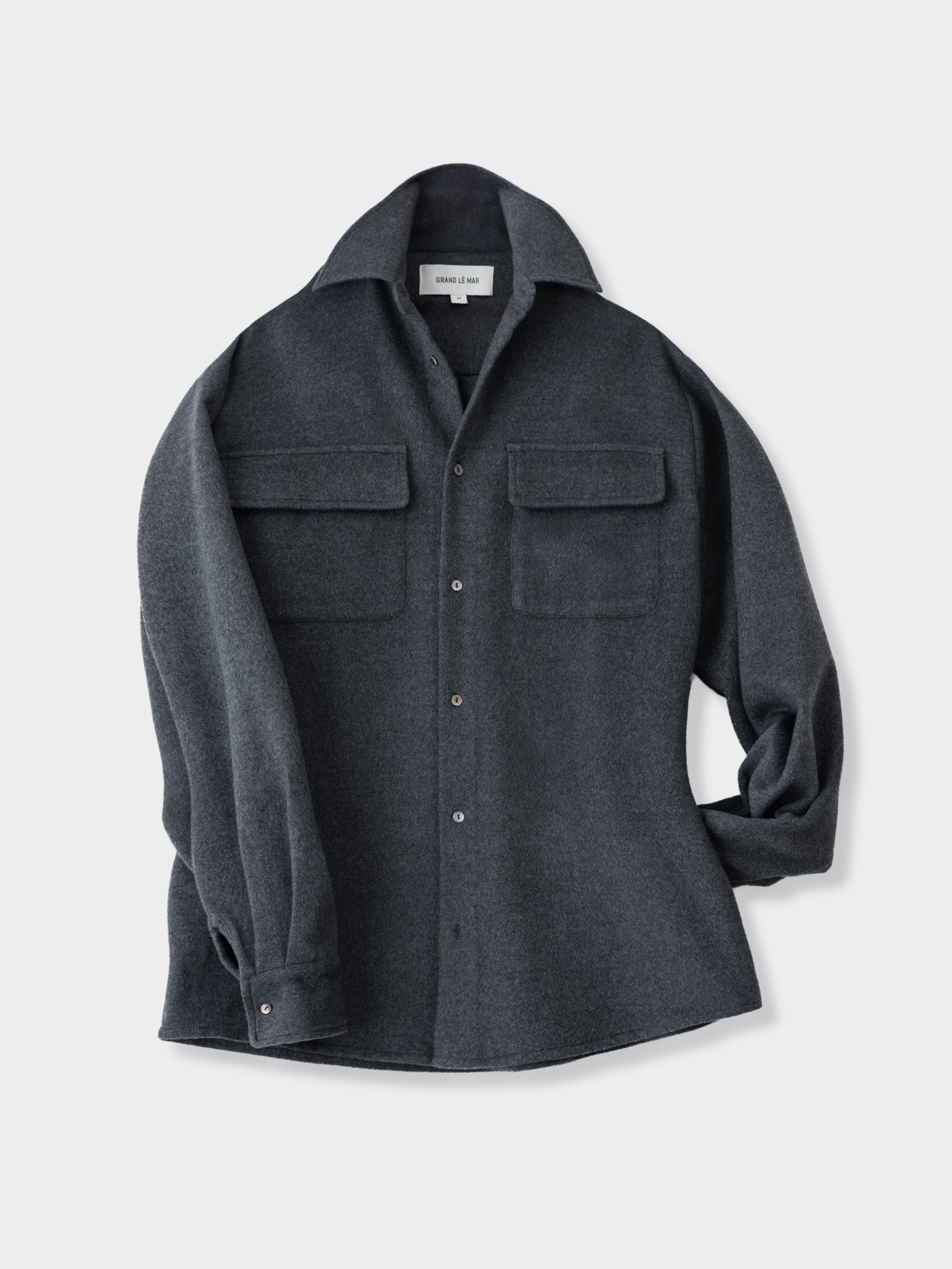 Heather Grey Wool Cashmere Silk Shirt