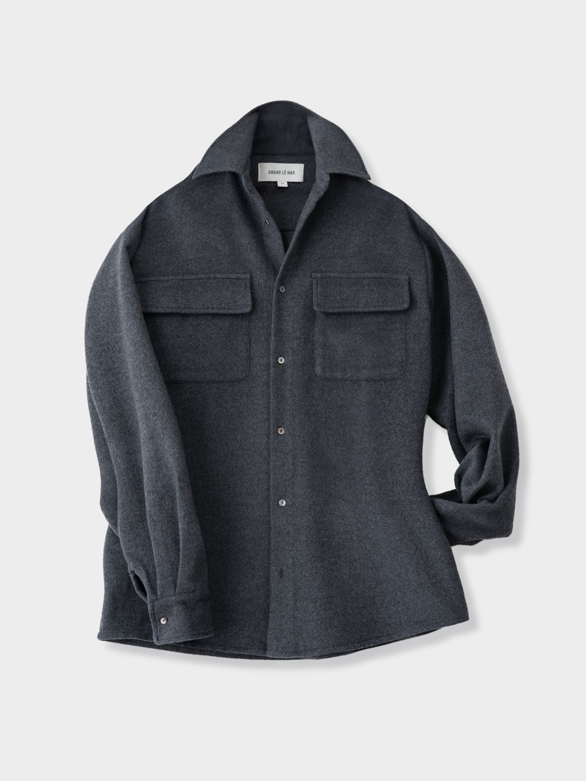 Heather Grey Wool Cashmere Silk Shirt
