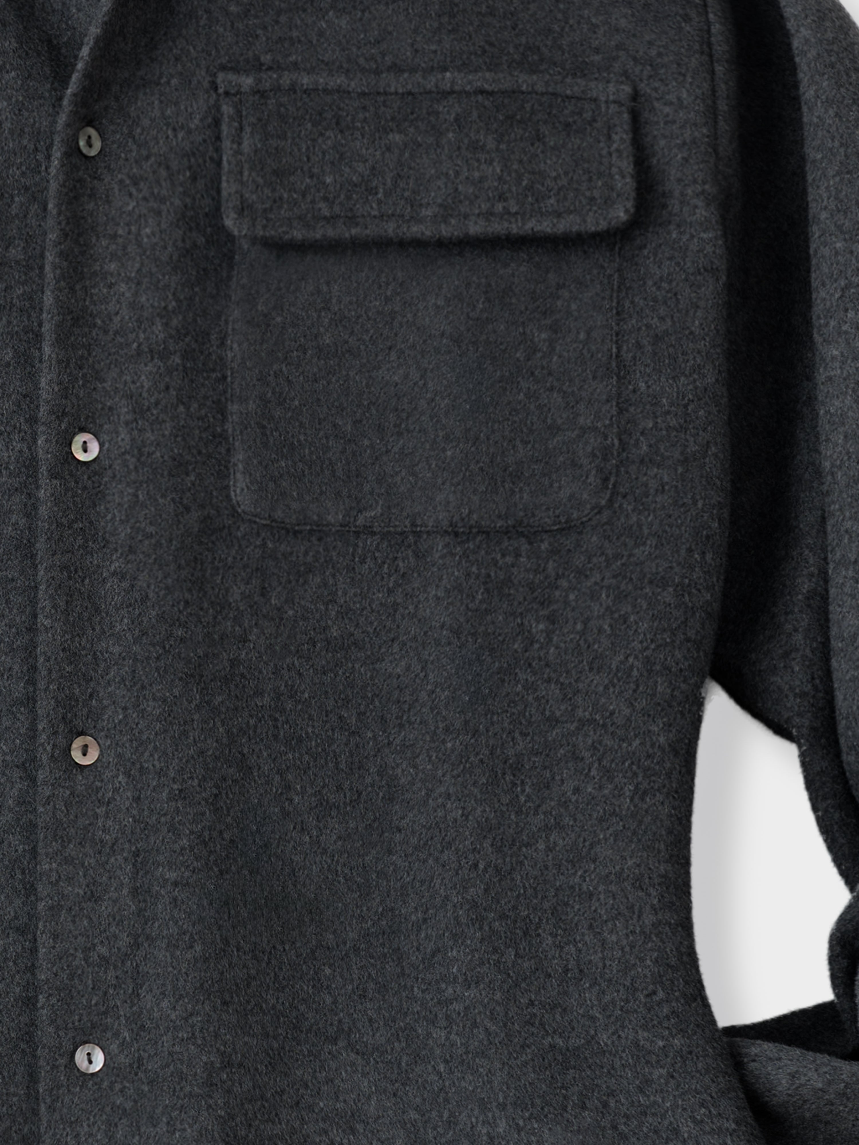 Heather Grey Wool Cashmere Silk Shirt