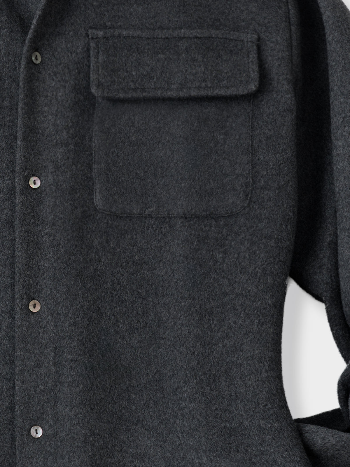 Heather Grey Wool Cashmere Silk Shirt