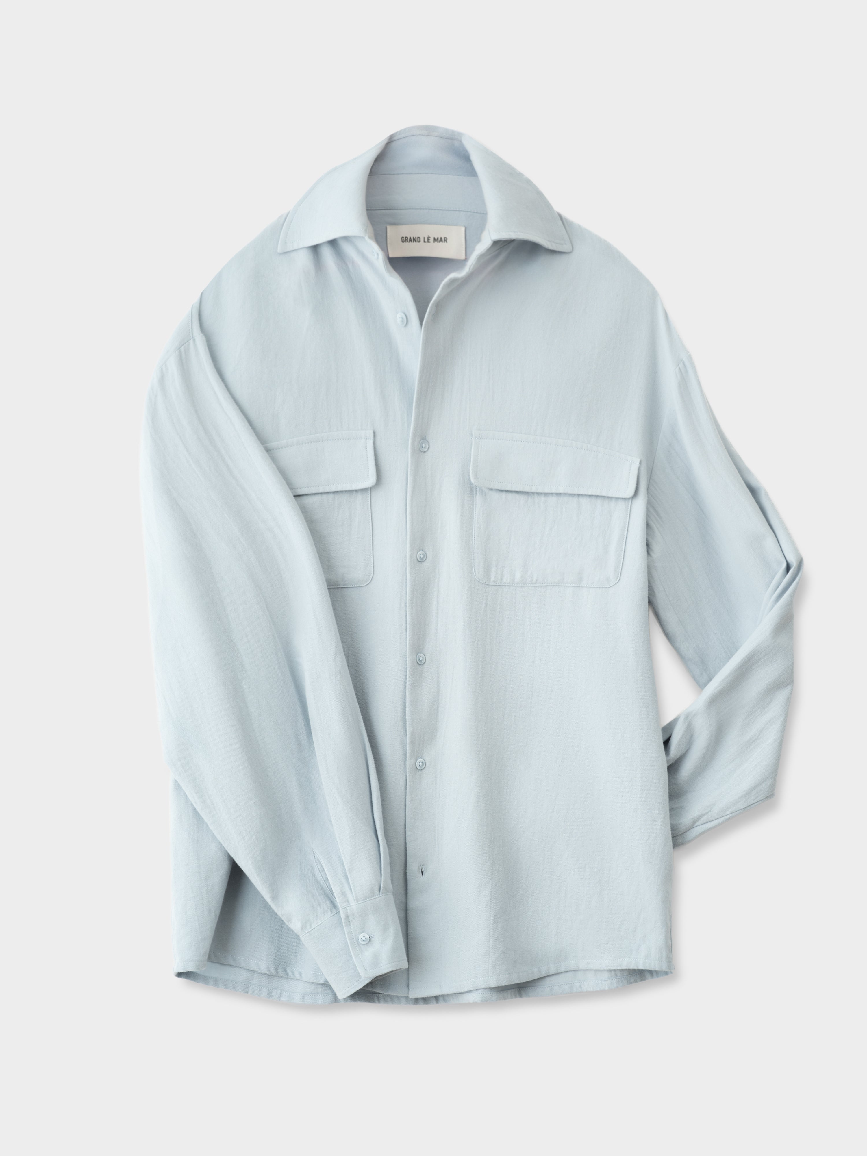 Icy Blue Cotton Flannel Shirt