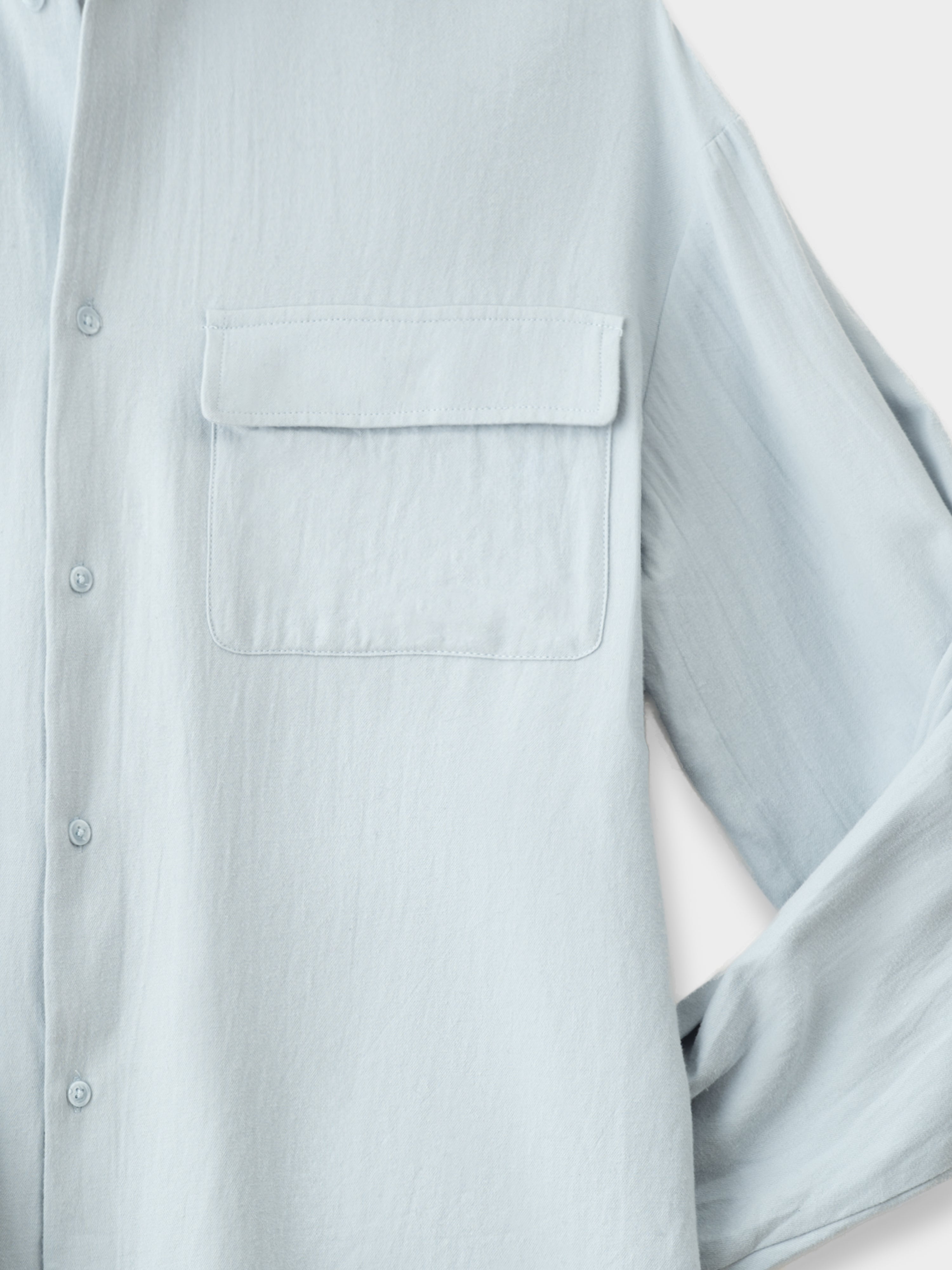 Icy Blue Cotton Flannel Shirt