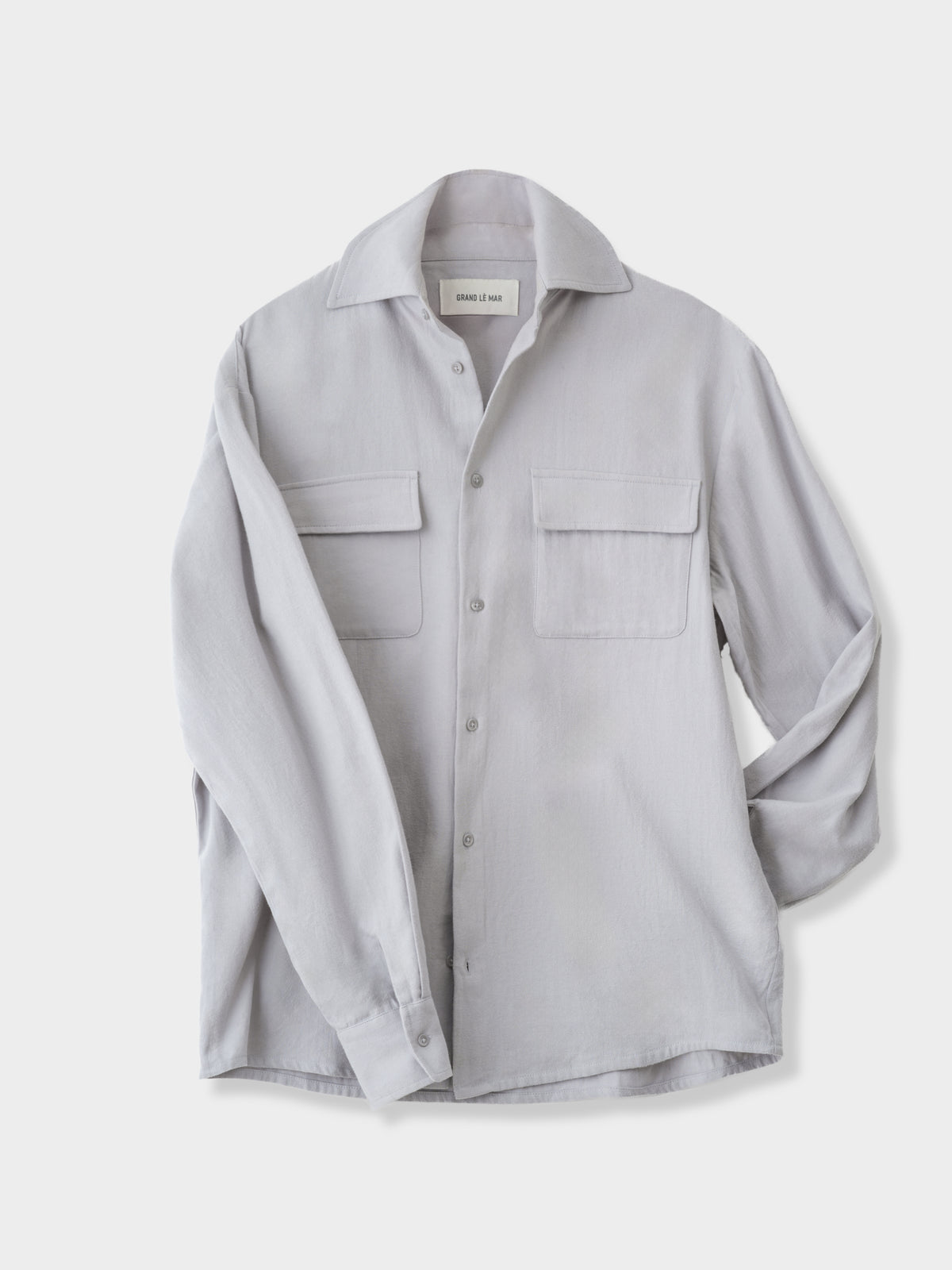 Icy Grey Cotton Flannel Shirt