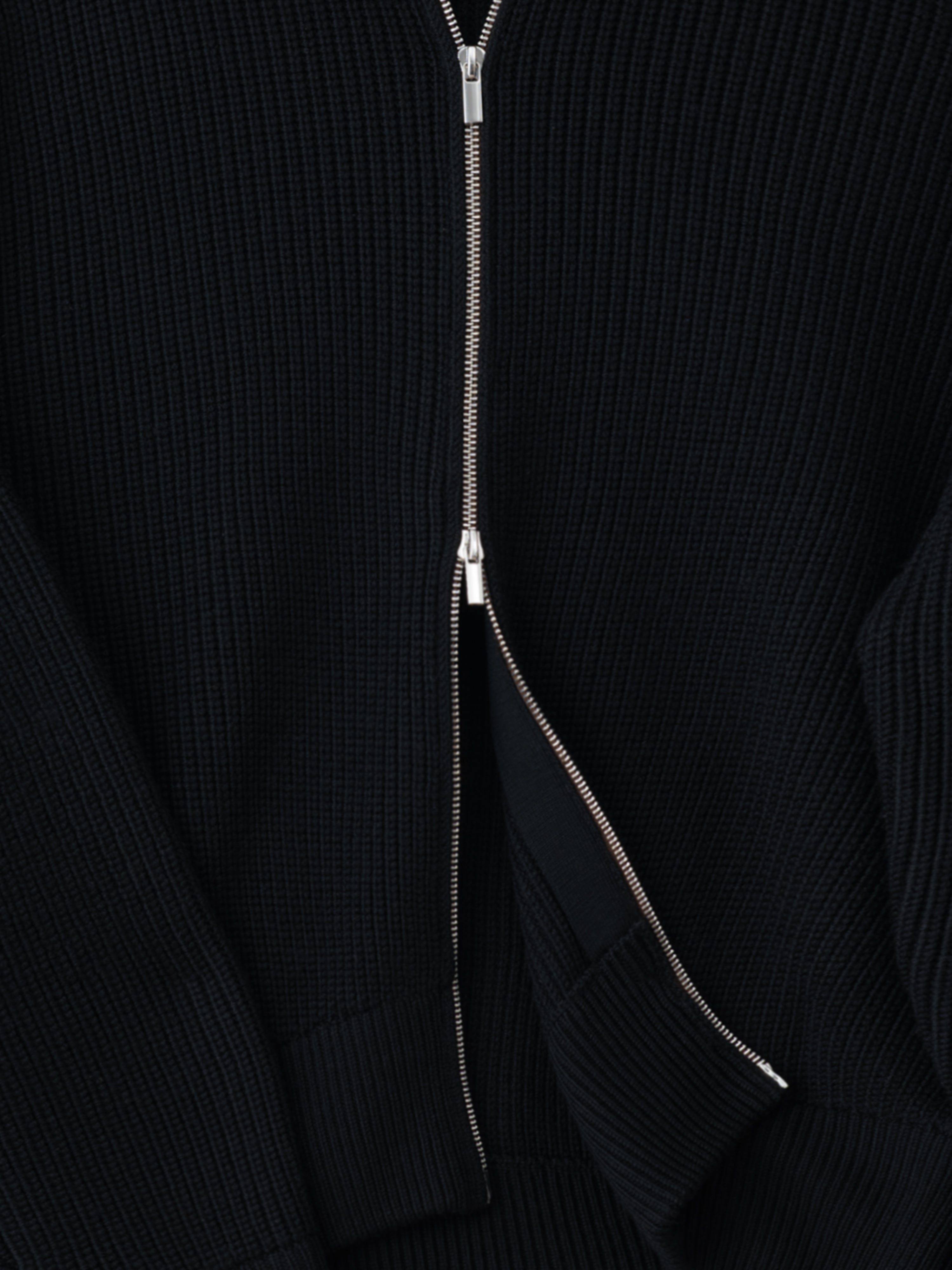 Black Wool Full Zip