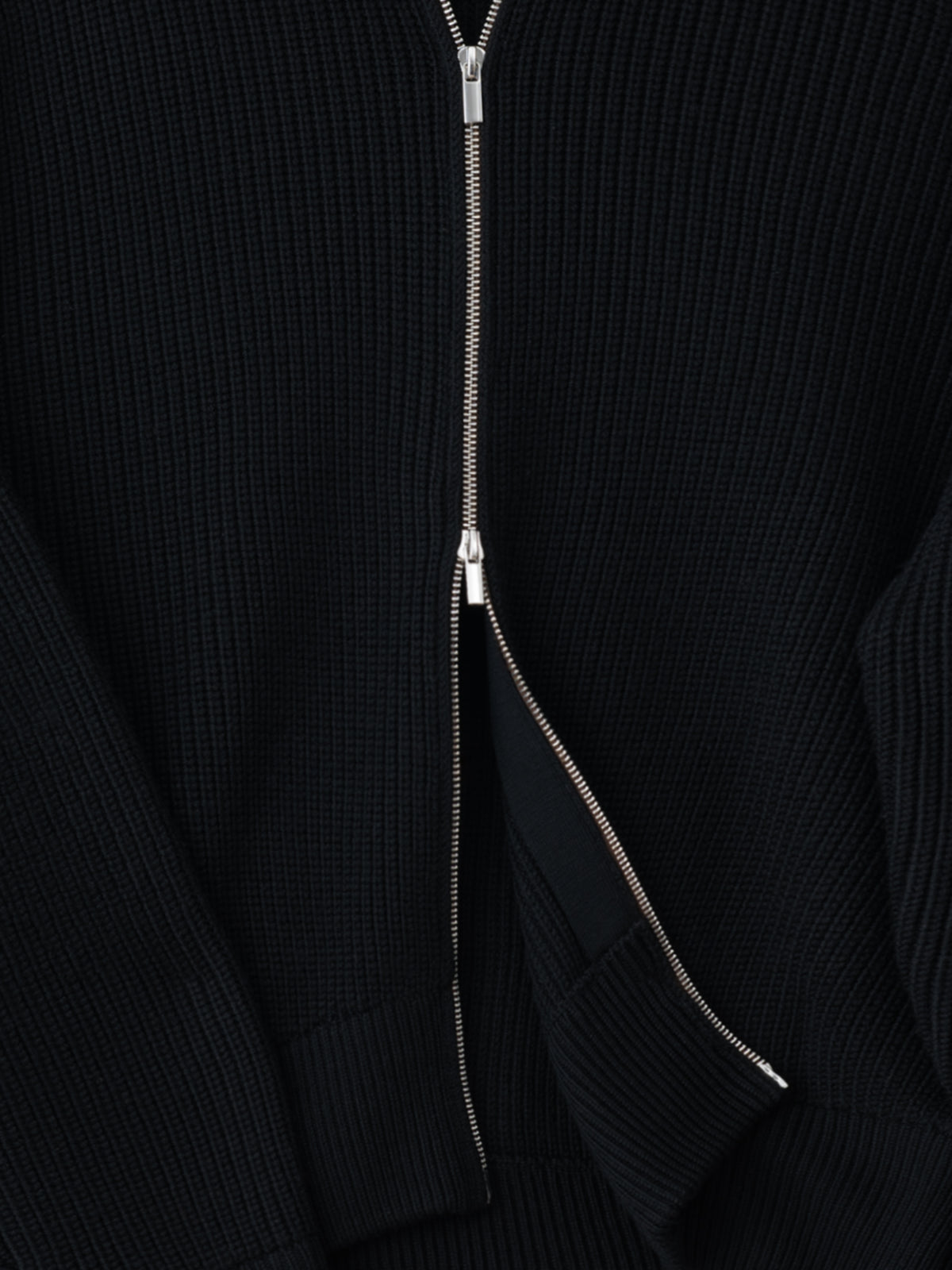 Black Wool Full Zip
