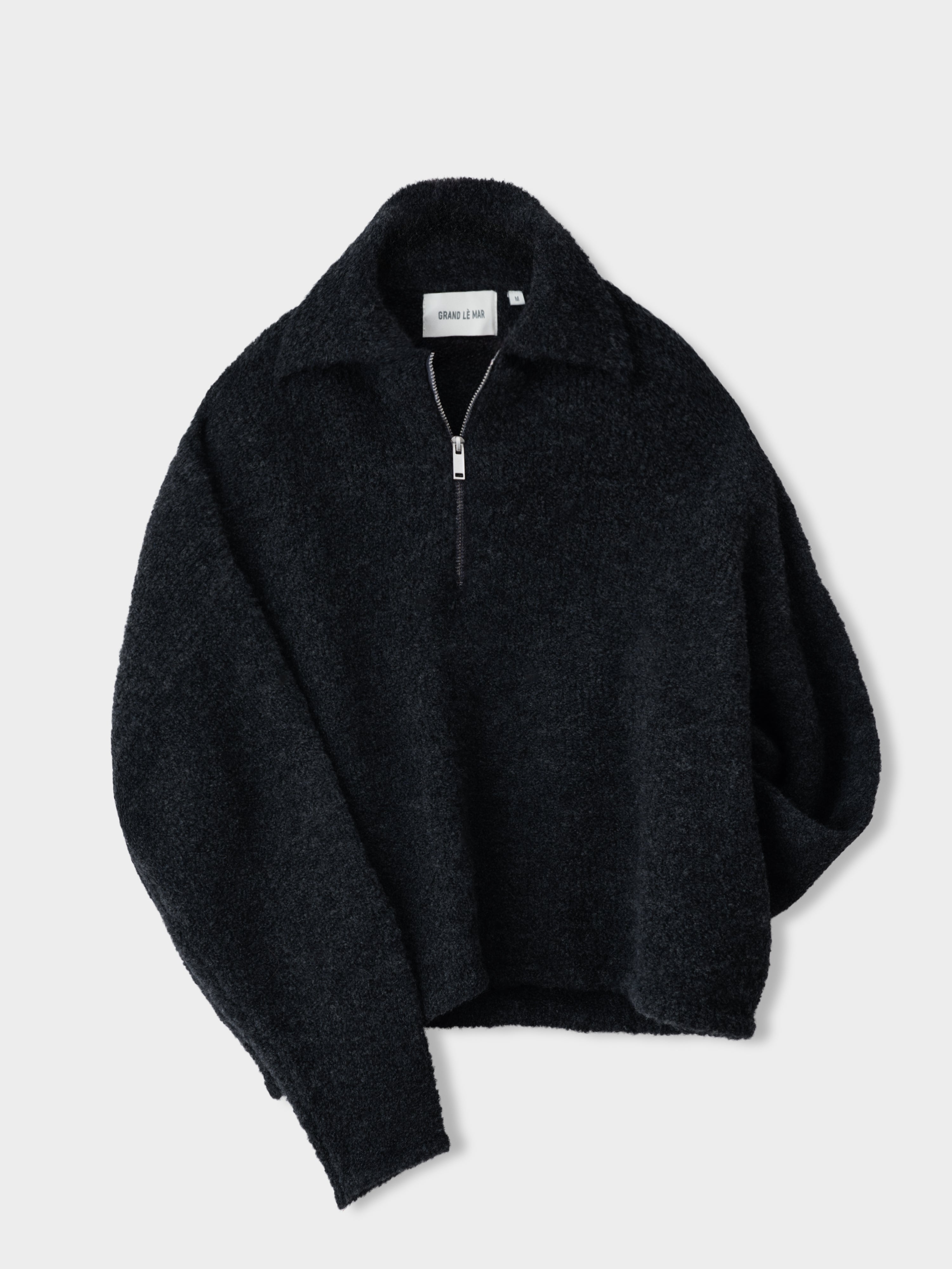 Charcoal Bouclé Half Zip