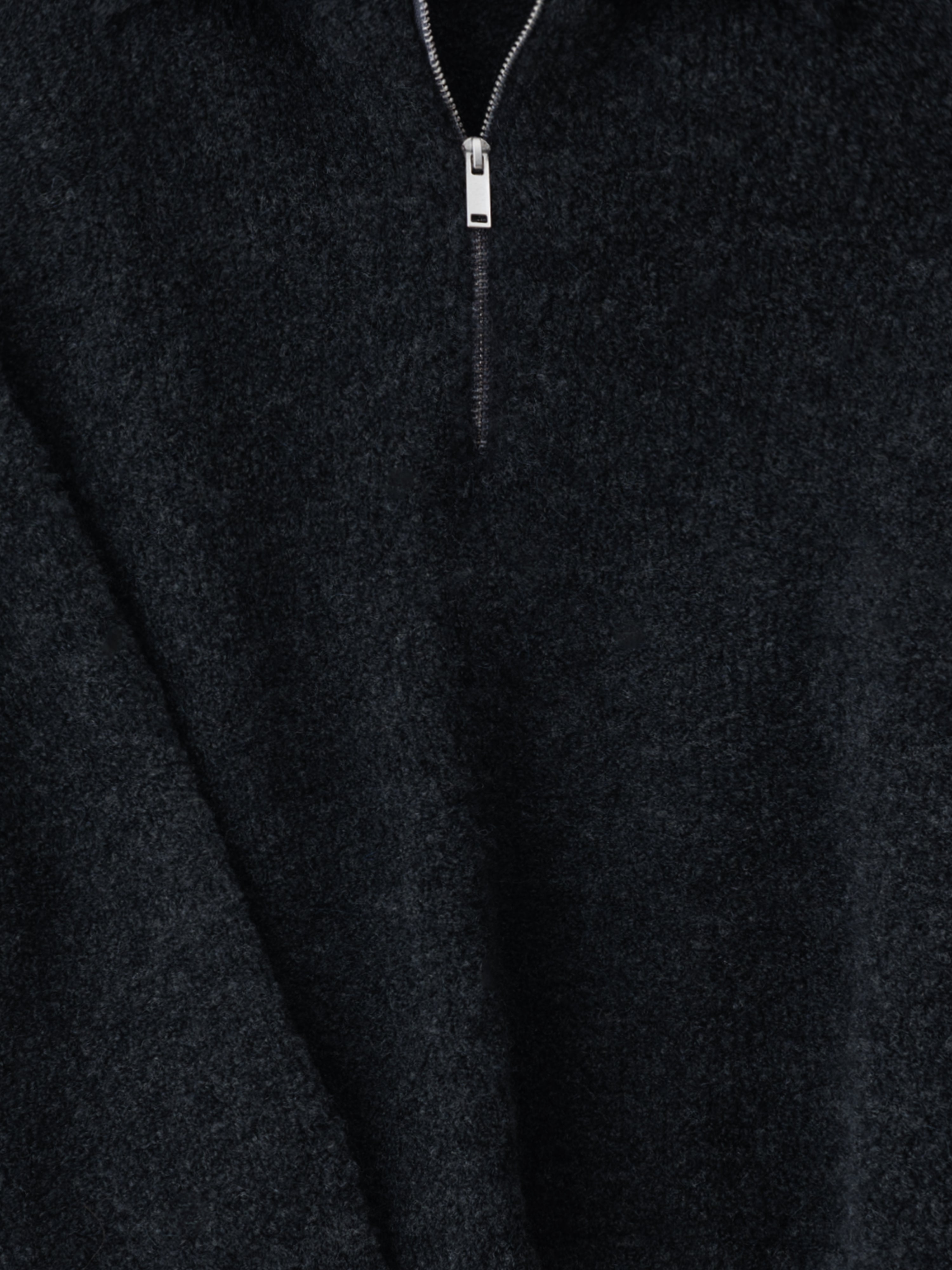 Charcoal Bouclé Half Zip