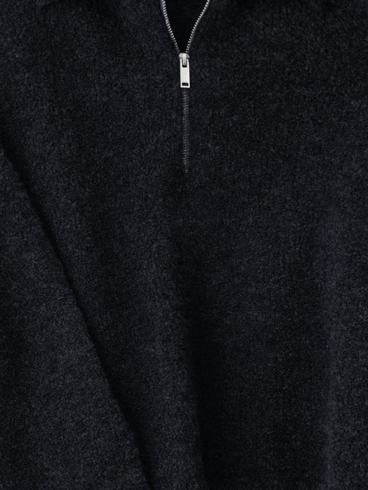 Charcoal Bouclé Half Zip