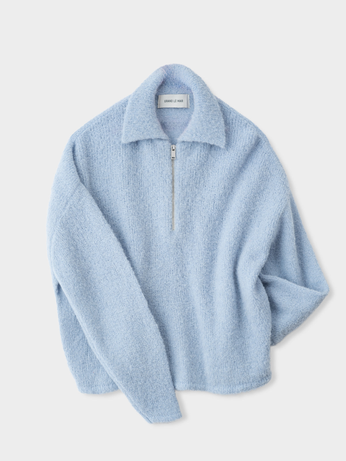 Icy Blue Bouclé Half Zip