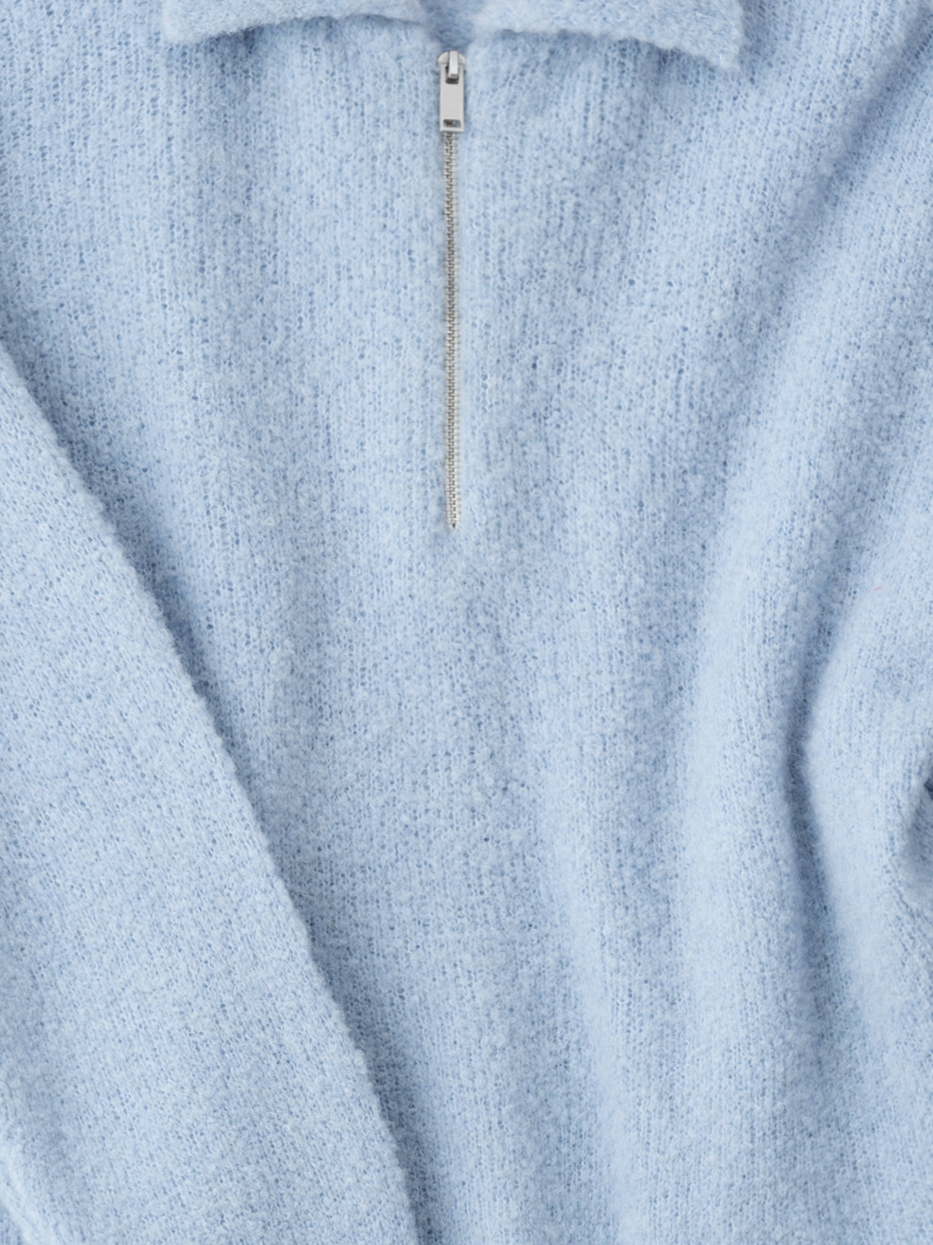 Icy Blue Bouclé Half Zip