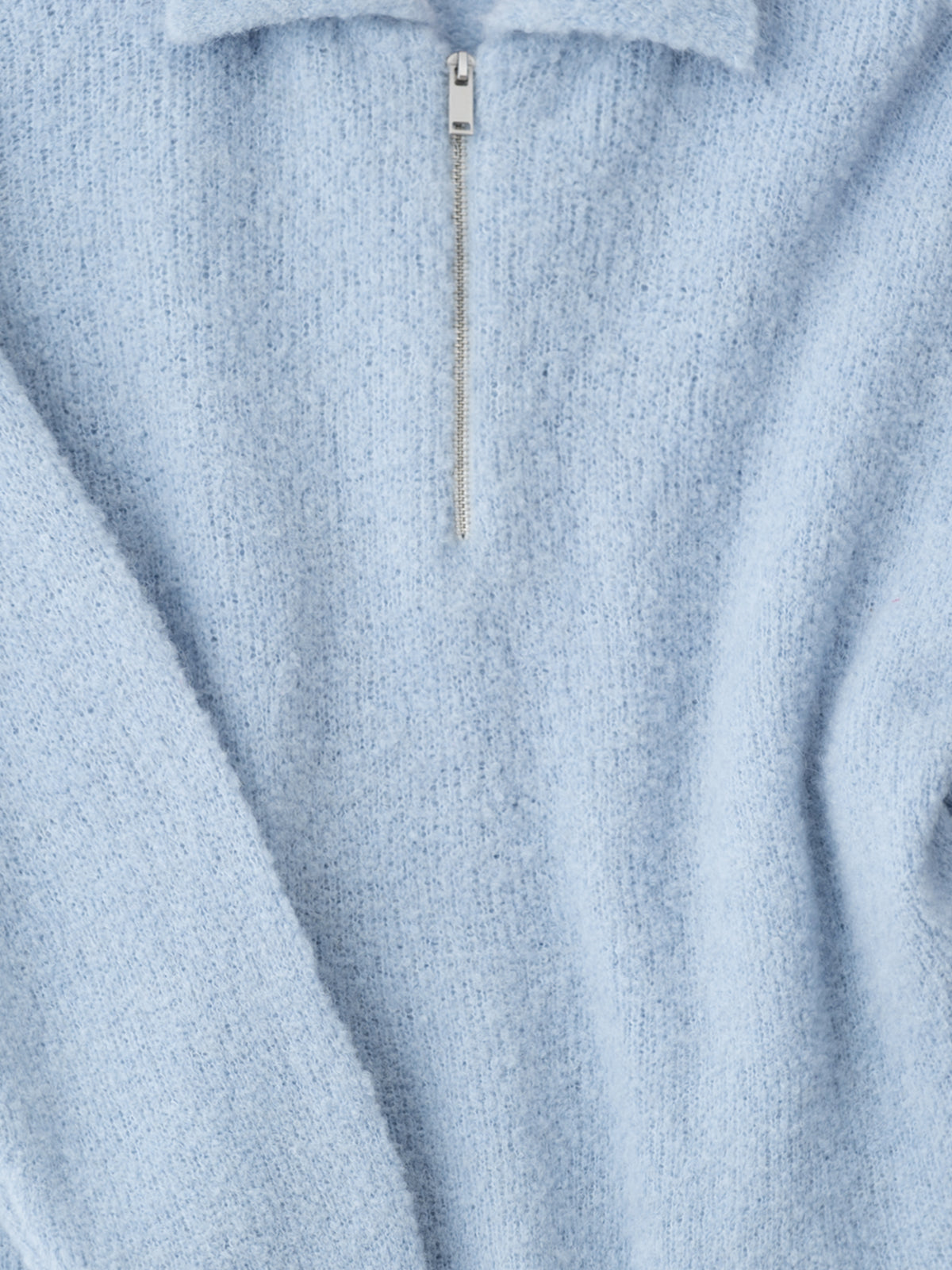 Icy Blue Bouclé Half Zip