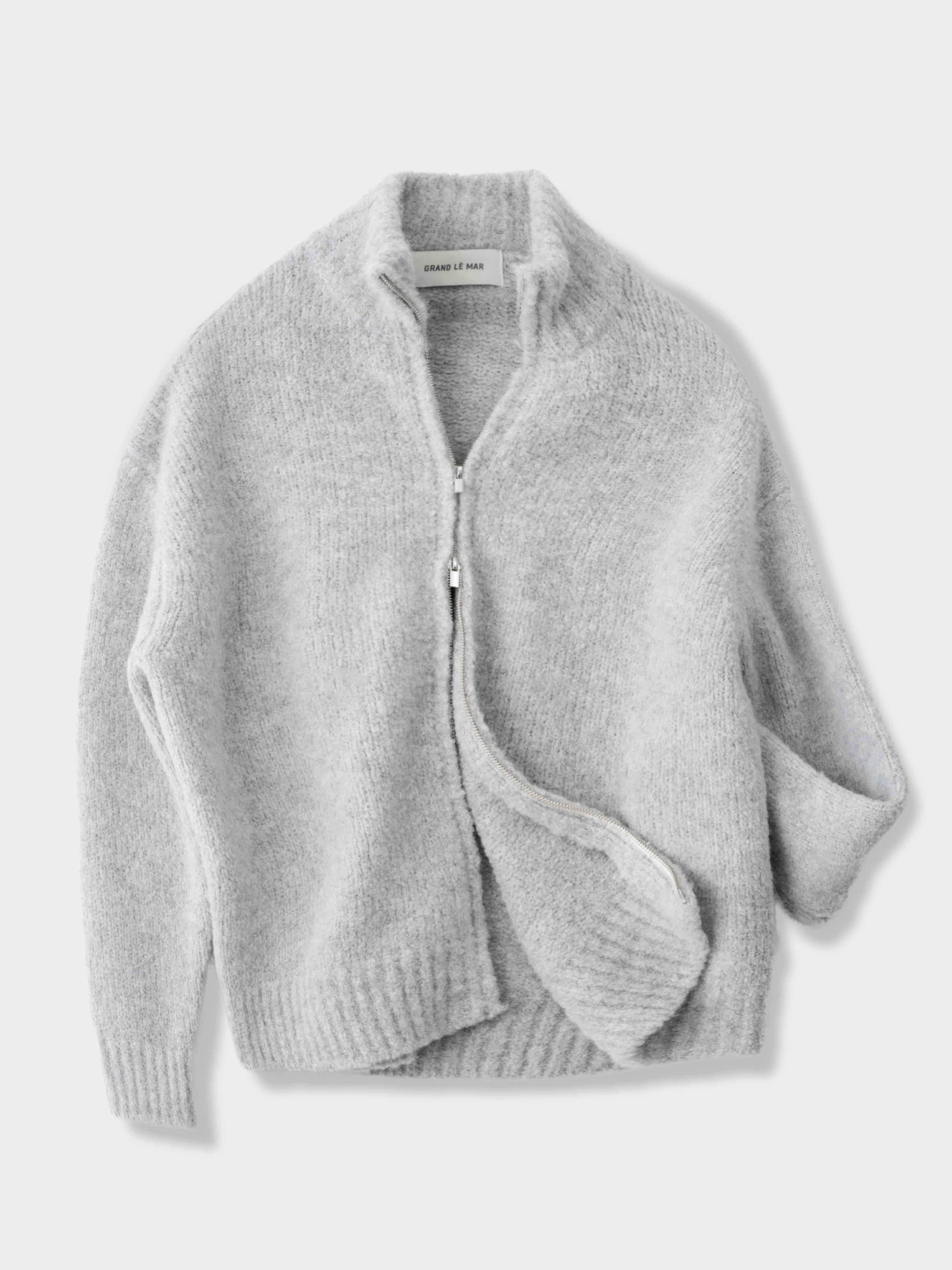 Icy Grey Bouclé Full Zip