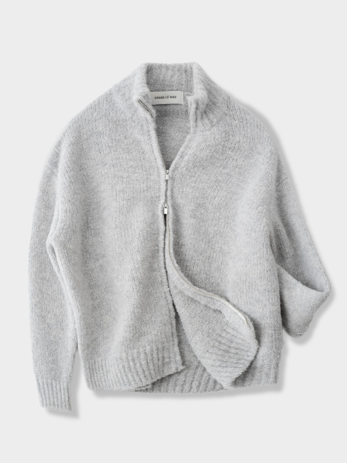 Icy Grey Bouclé Full Zip