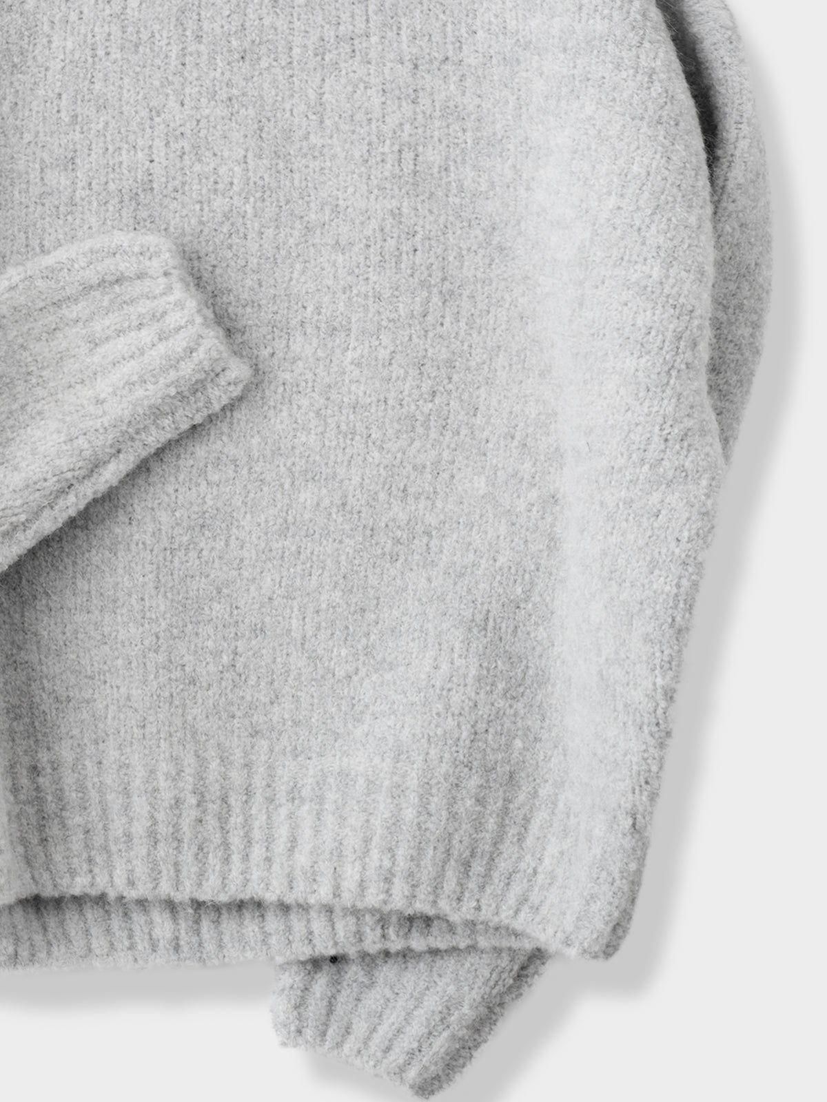 Icy Grey Bouclé Loose Crewneck