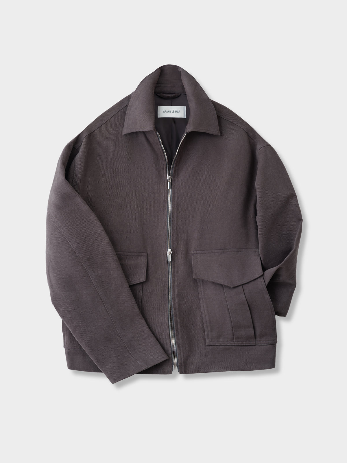 Grey Brushed Cotton Flight Jacket