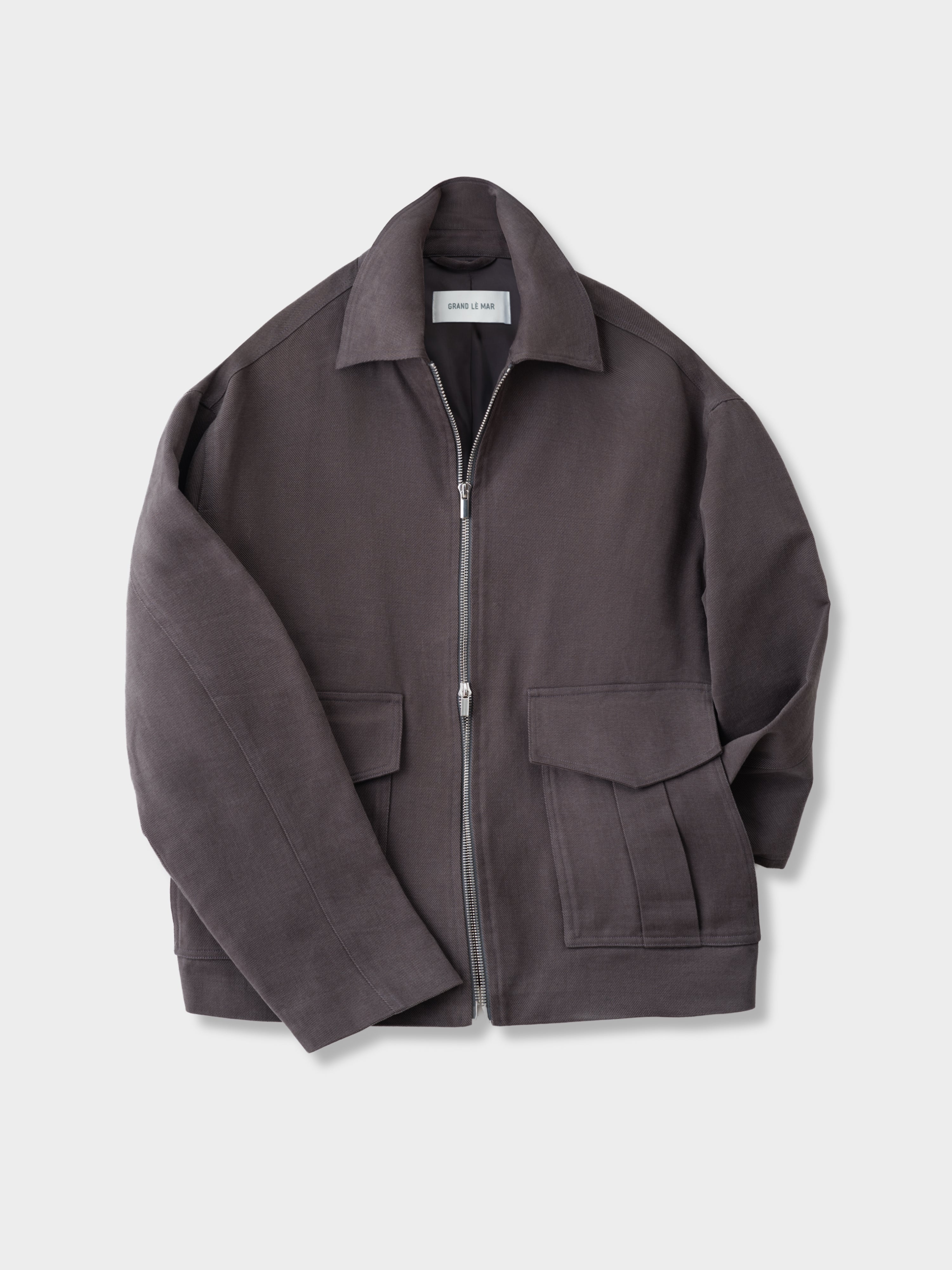 Grey Brushed Cotton Flight Jacket