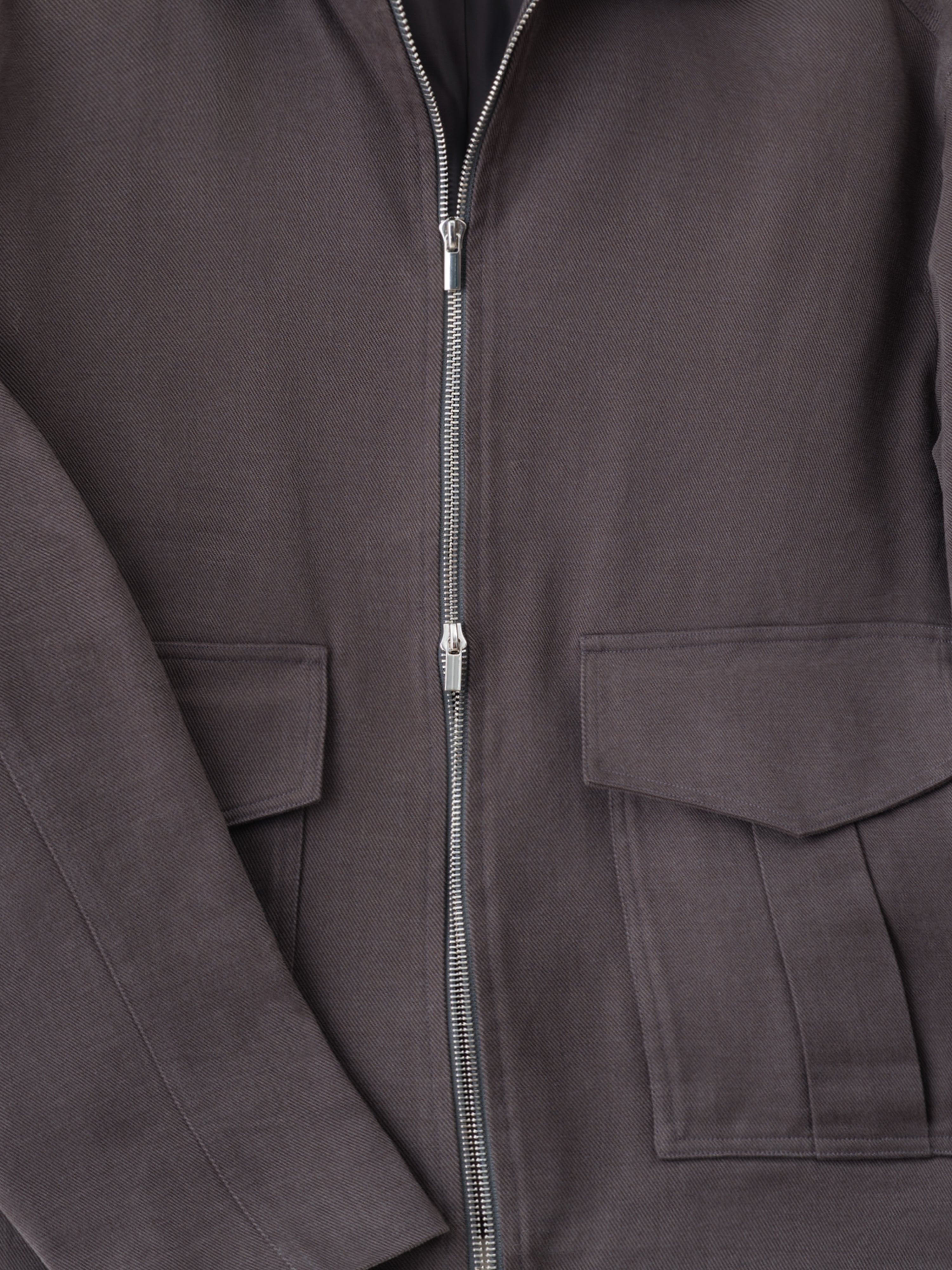 Grey Brushed Cotton Flight Jacket