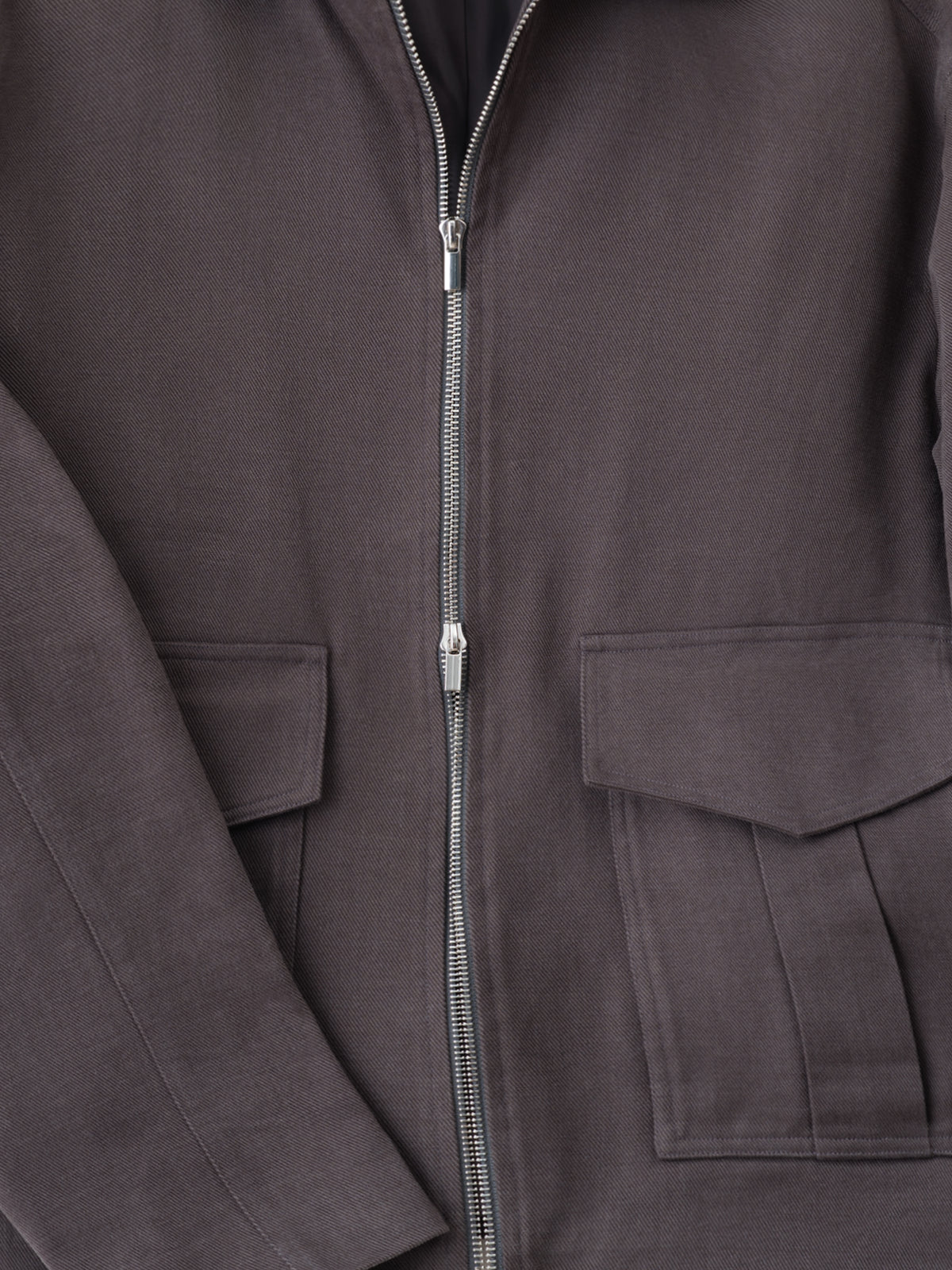 Grey Brushed Cotton Flight Jacket