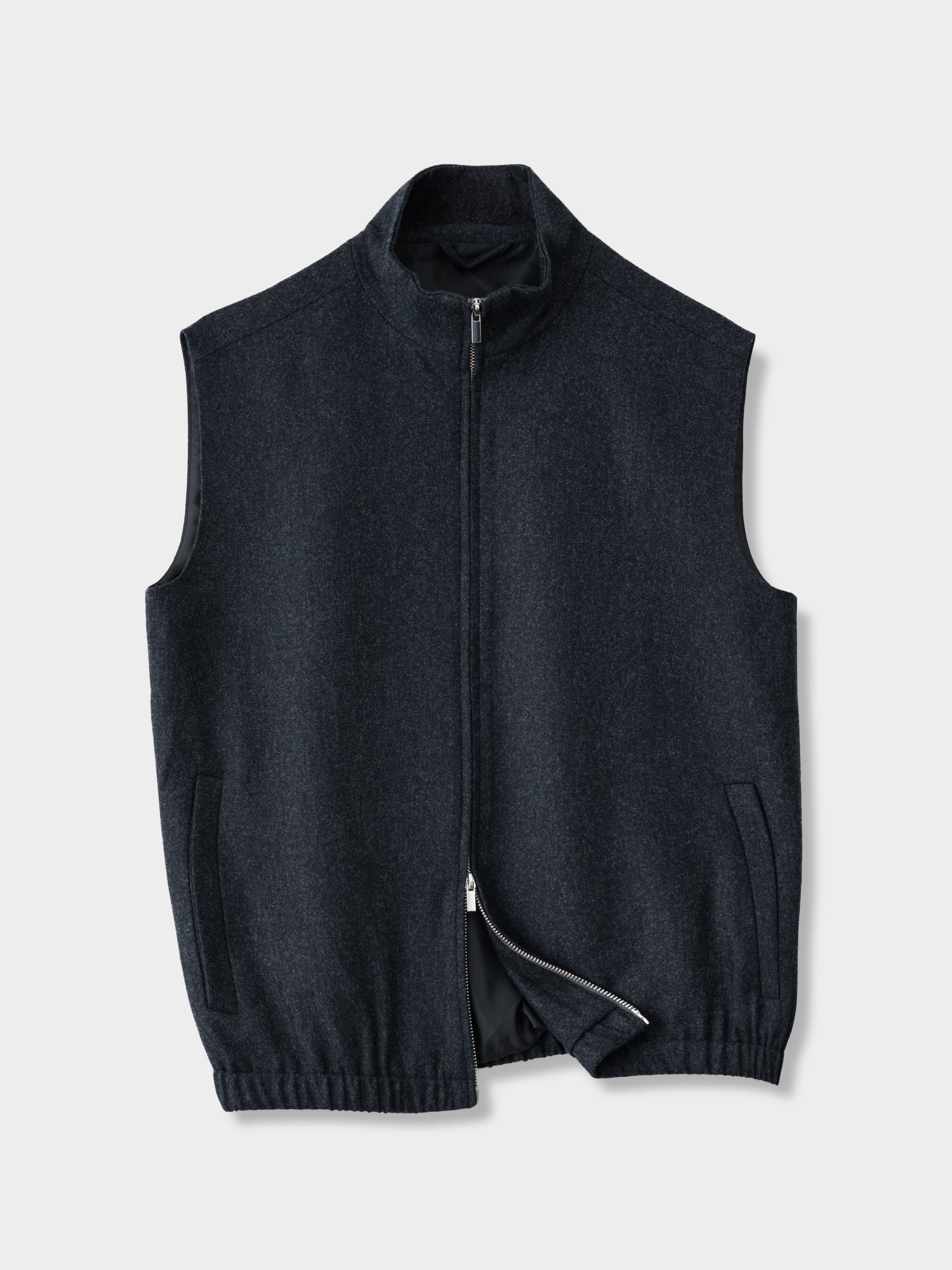 Charcoal Flannel Wool Vest