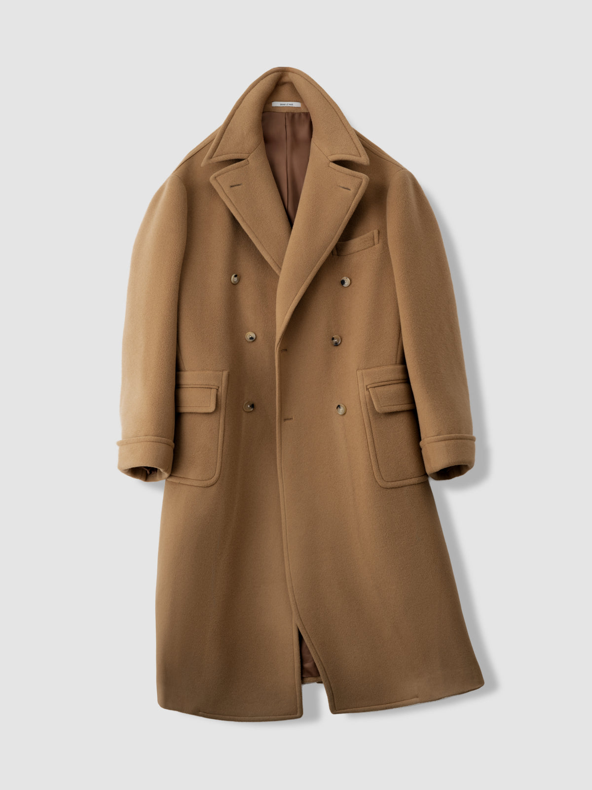 Camel Wool Cashmere Polo Coat