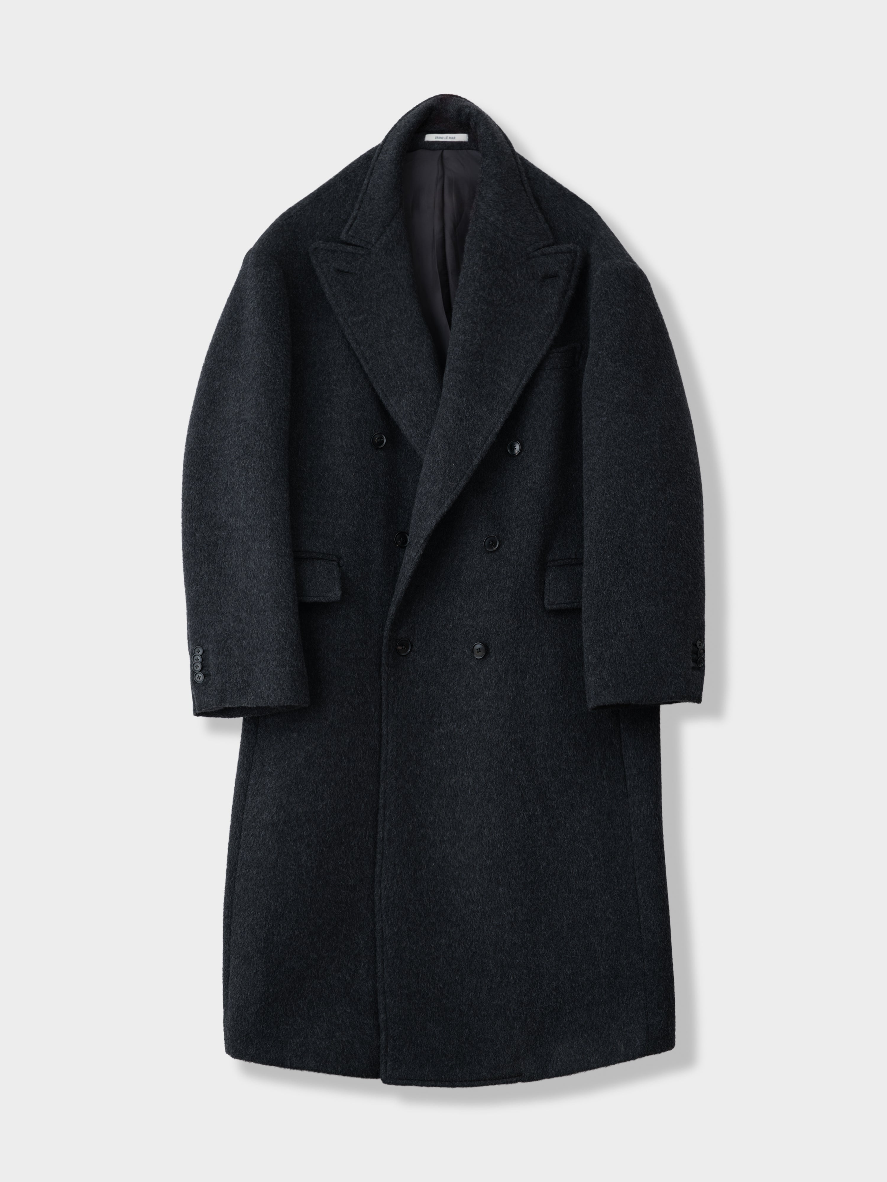 Charcoal Wool Camel Coat (Casual Fit)