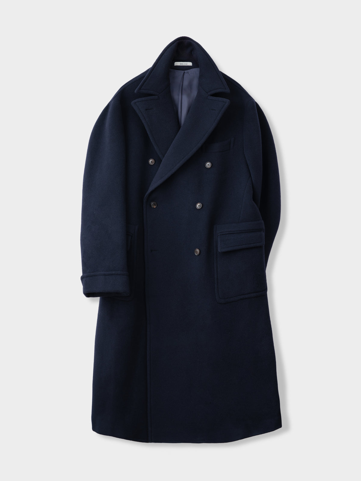 Navy Wool Cashmere Polo Coat