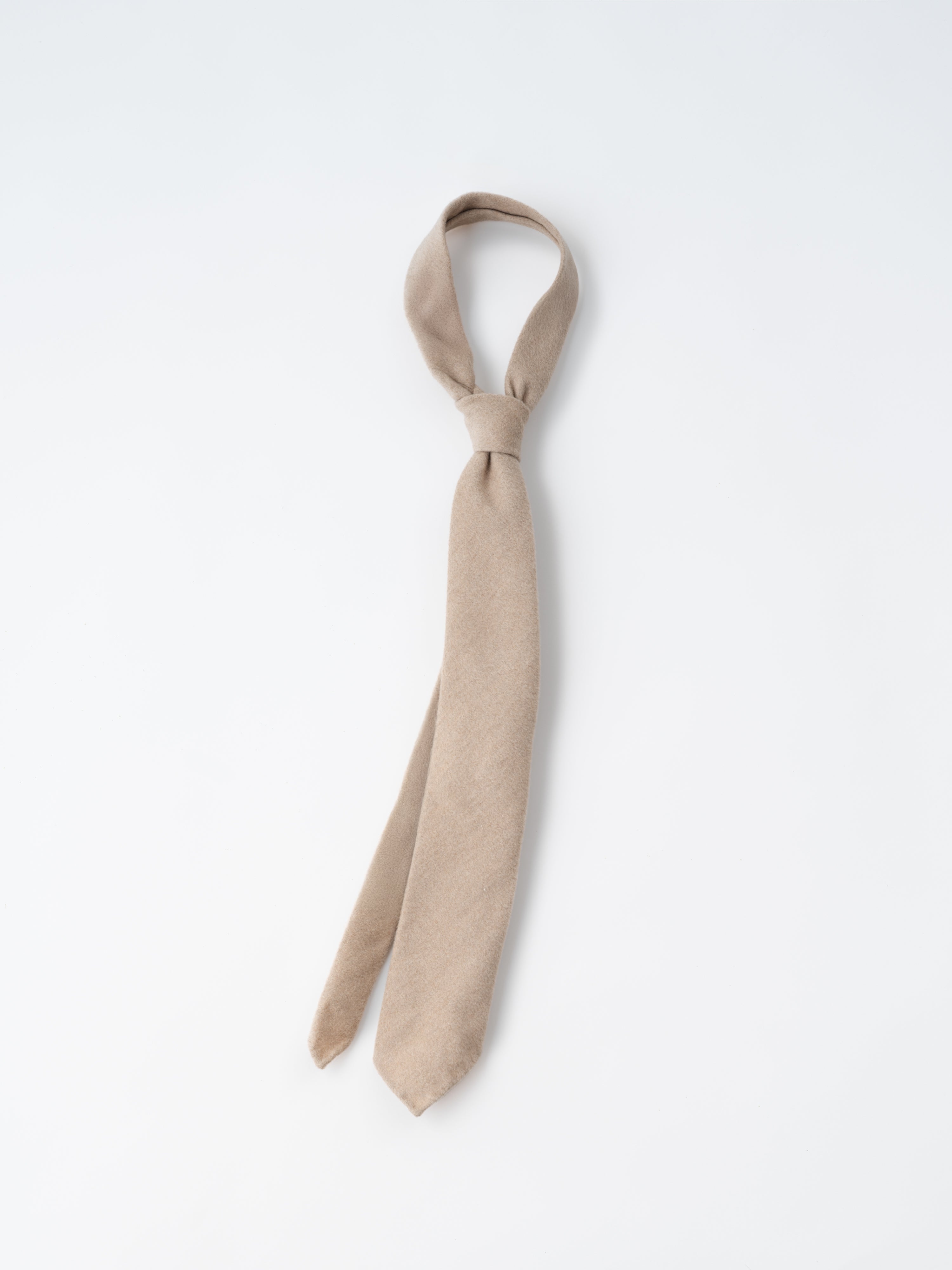 Cream Wool Cashmere Silk Tie