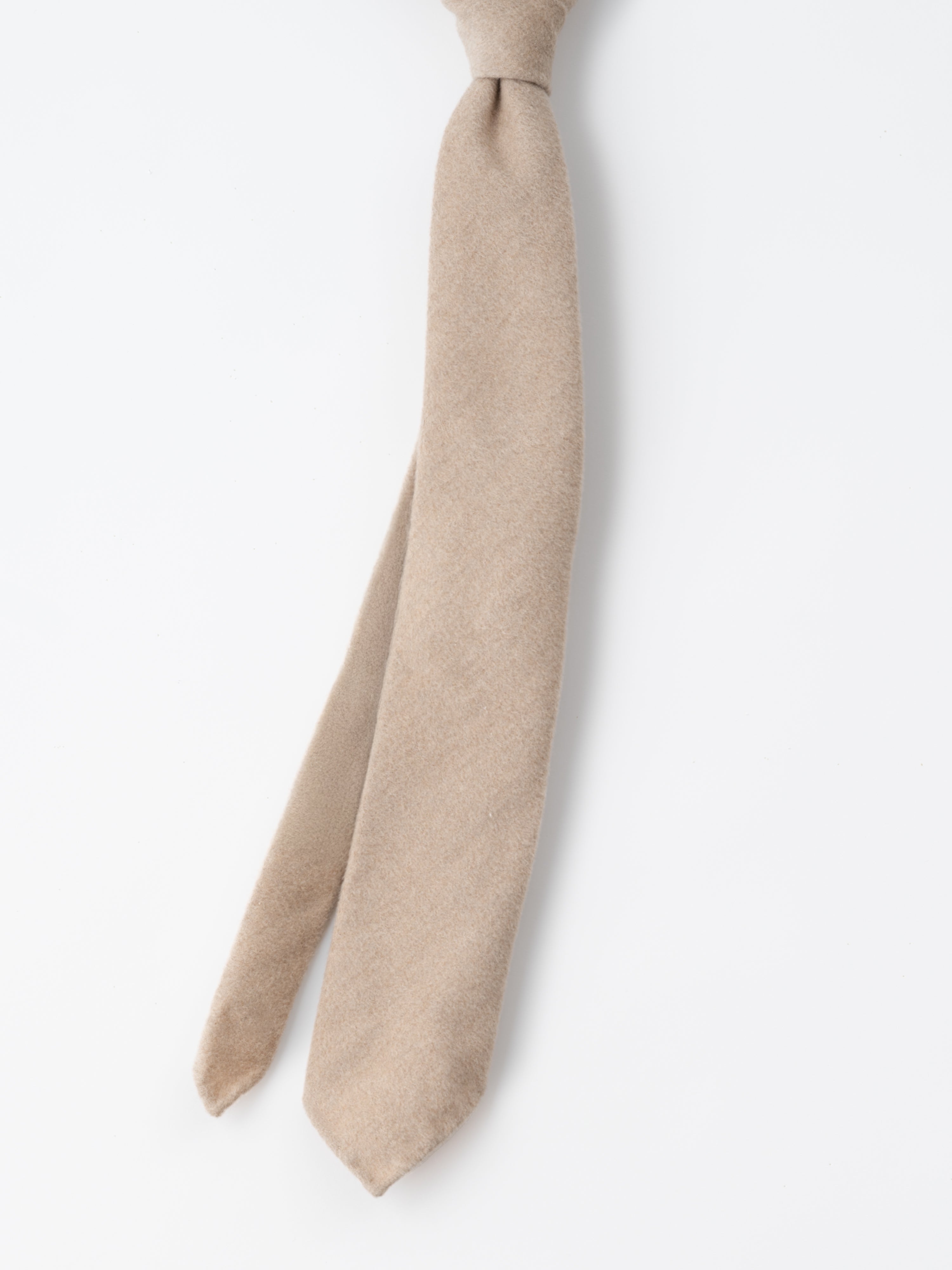 Cream Wool Cashmere Silk Tie