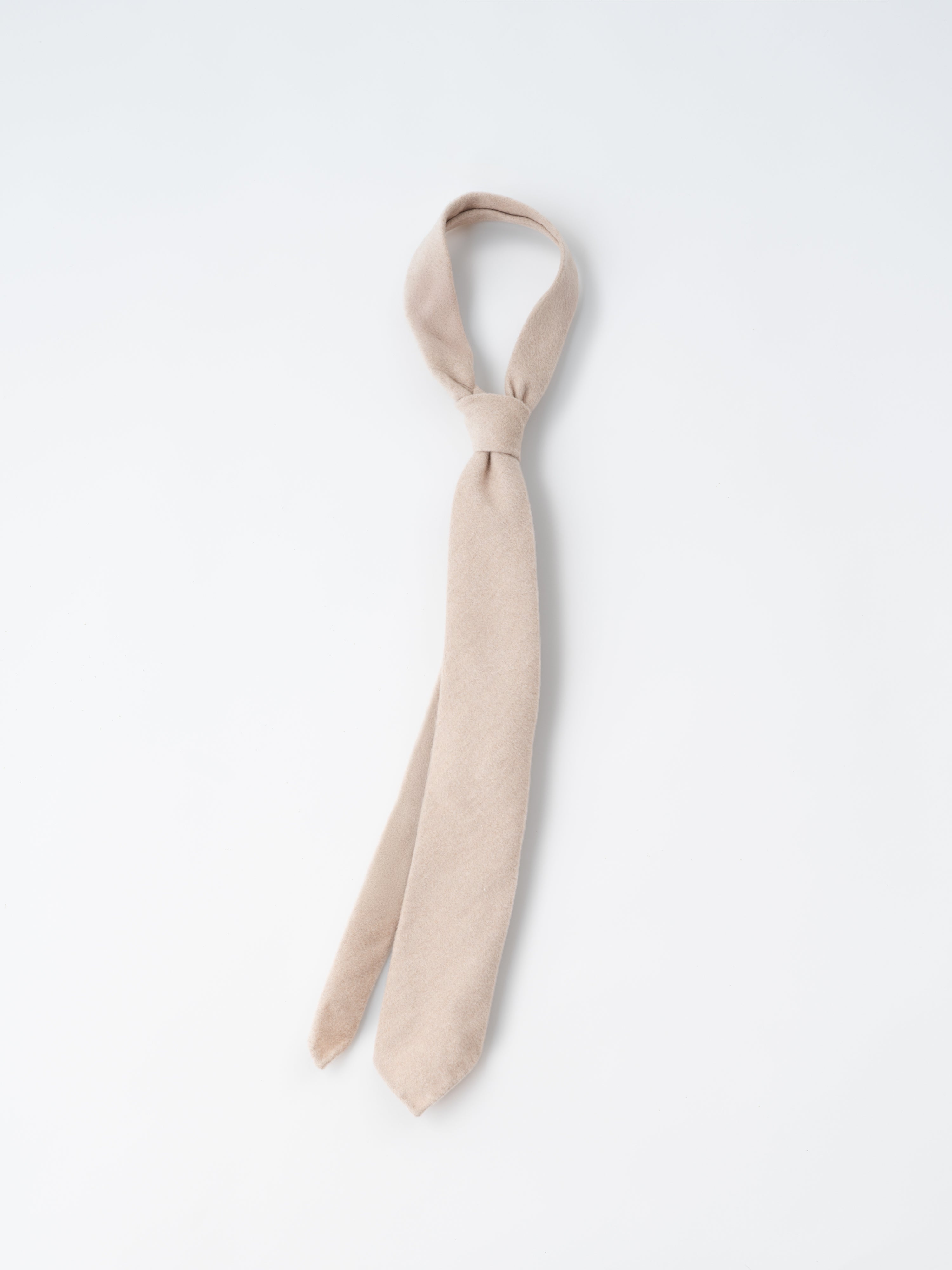Cream Wool Cashmere Silk Tie