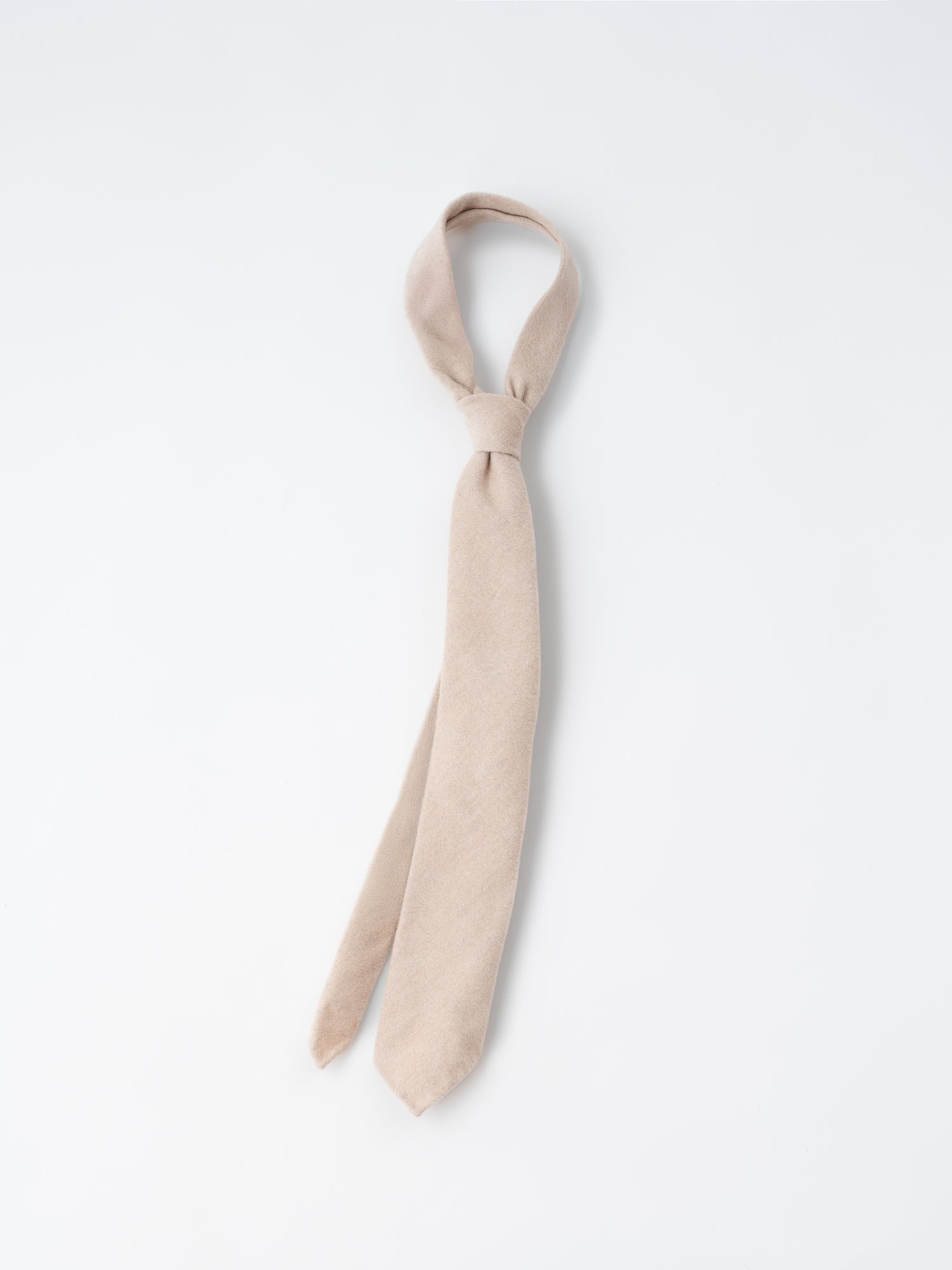 Cream Wool Cashmere Silk Tie